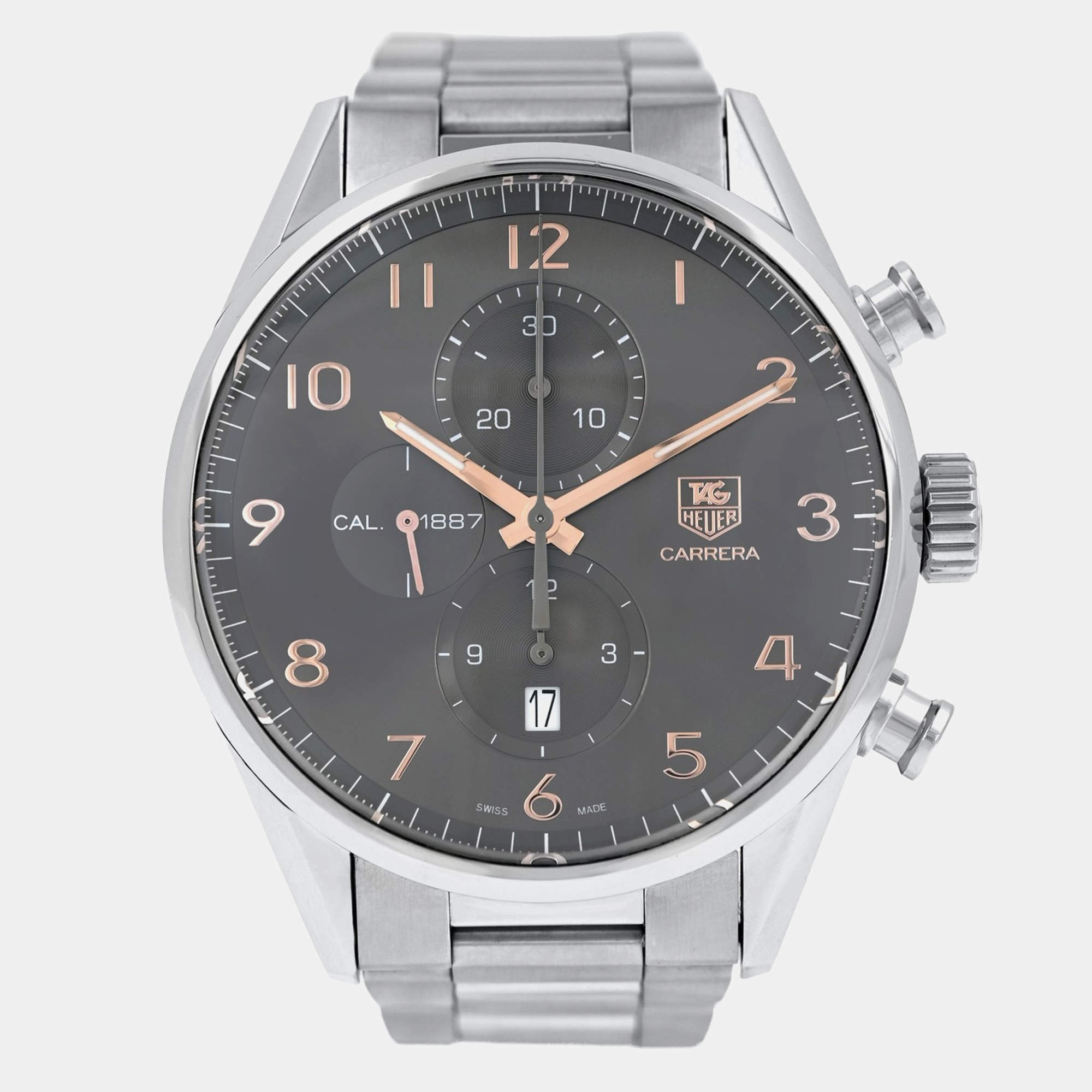 Pre Owned TAG Heuer Carrera CAR2013.BA0799 Automatic Stainless Steel Men's Wristwatch 43 mm