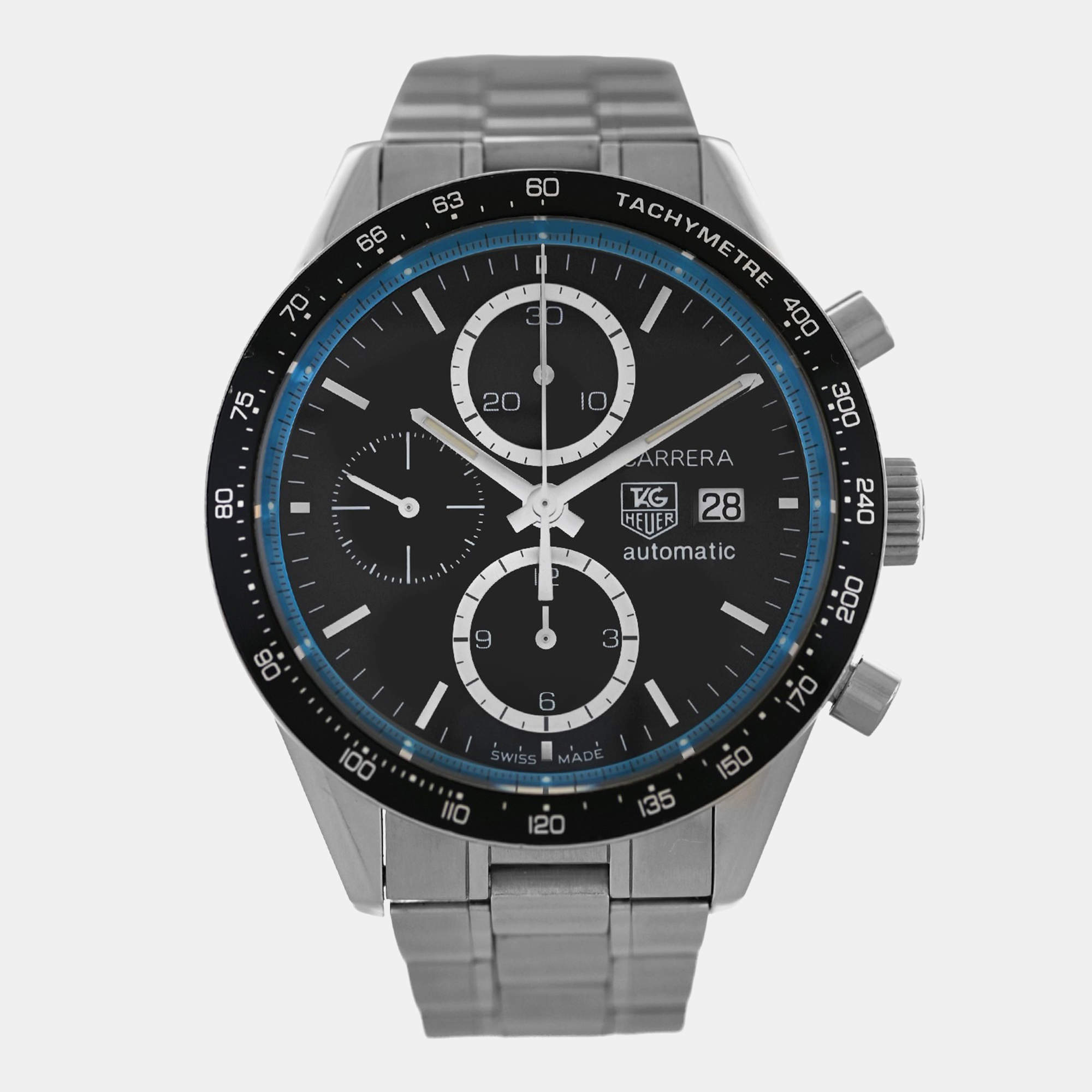 Pre Owned TAG Heuer Carrera CV201X Automatic Stainless Steel Men's Wristwatch 41 mm