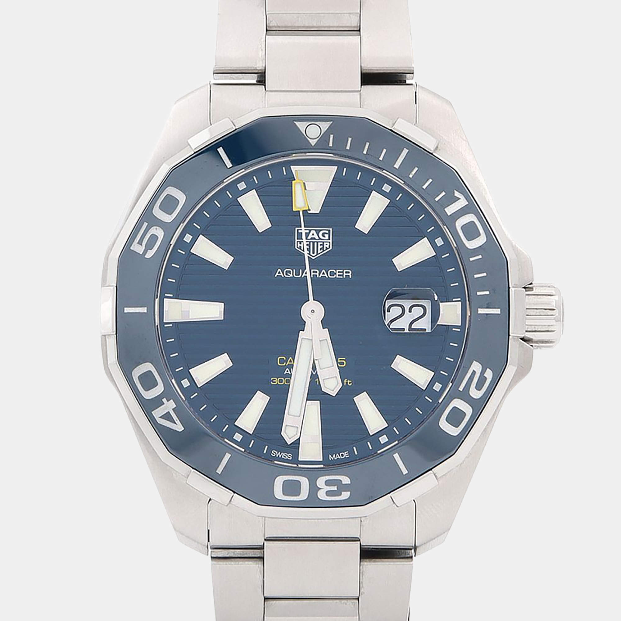 Pre Owned ساعة يد رجالية تاغ هوير أكواريسر WAY201B أوتوماتيك ستانلس ستيل 44.5 مم