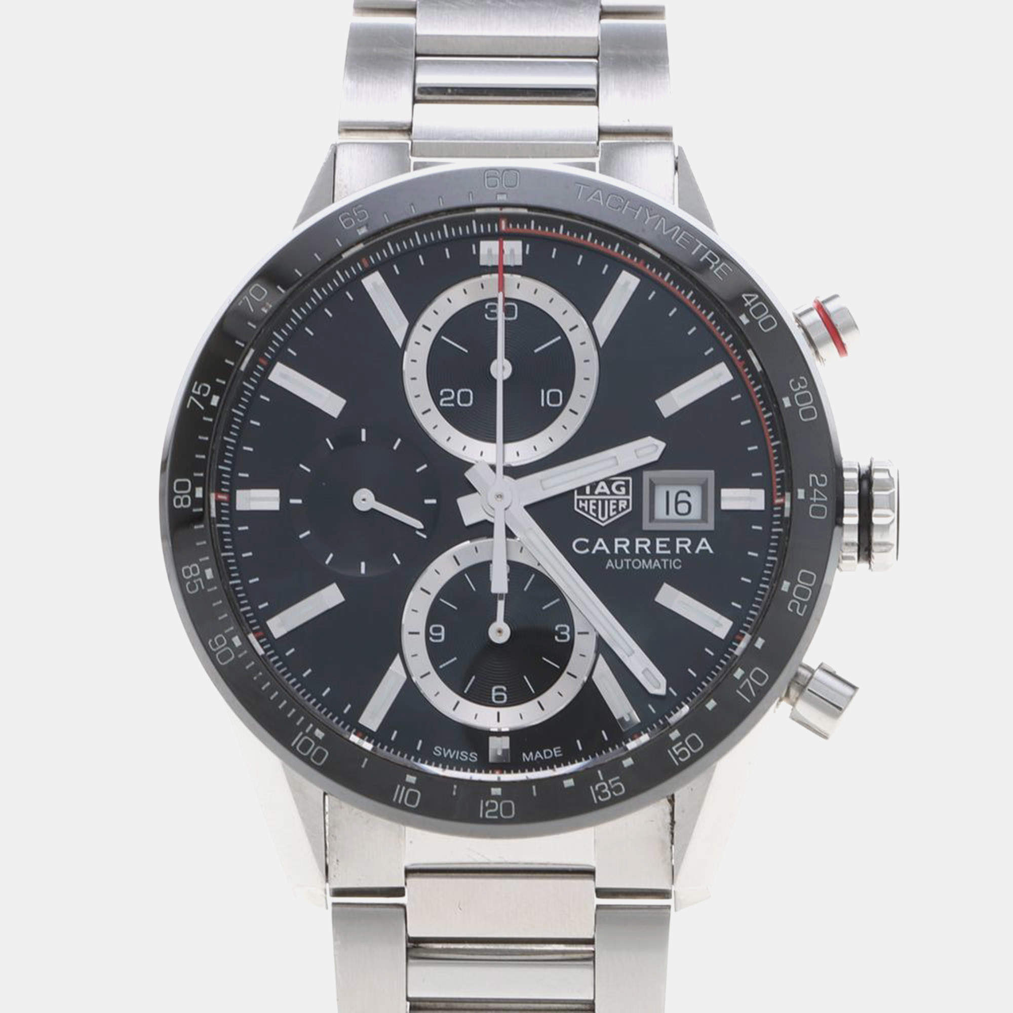Pre Owned TAG Heuer Carrera CBM2110-0 Automatic Chronograph Stainless Steel Men's Wristwatch 41.5mm
