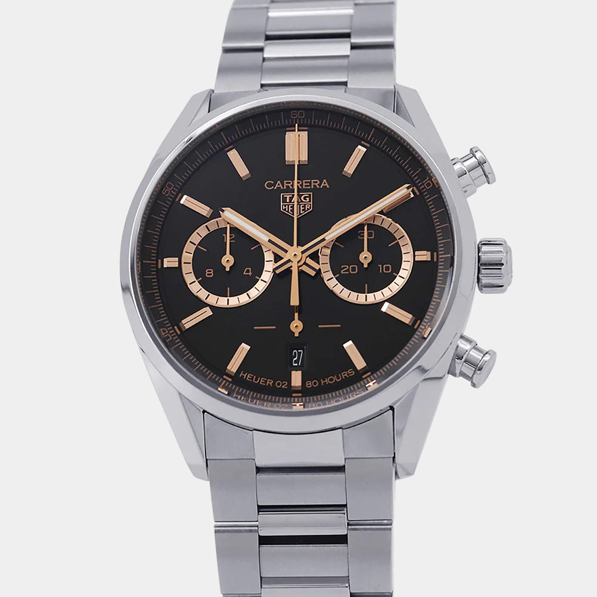 مملوكة مسبقًا Tag Heuer Carrera CBN2019.BA0642 Automatic Black Stainless Steel  Men's Wristwatch 42 mm
