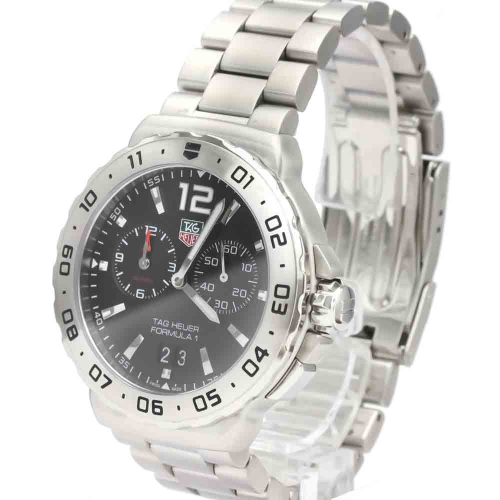 Tag Heuer Black Stainless Steel Formula 1 Grand Date Men's Wristwatch WAU111A Men's Wristwatch 42 MM