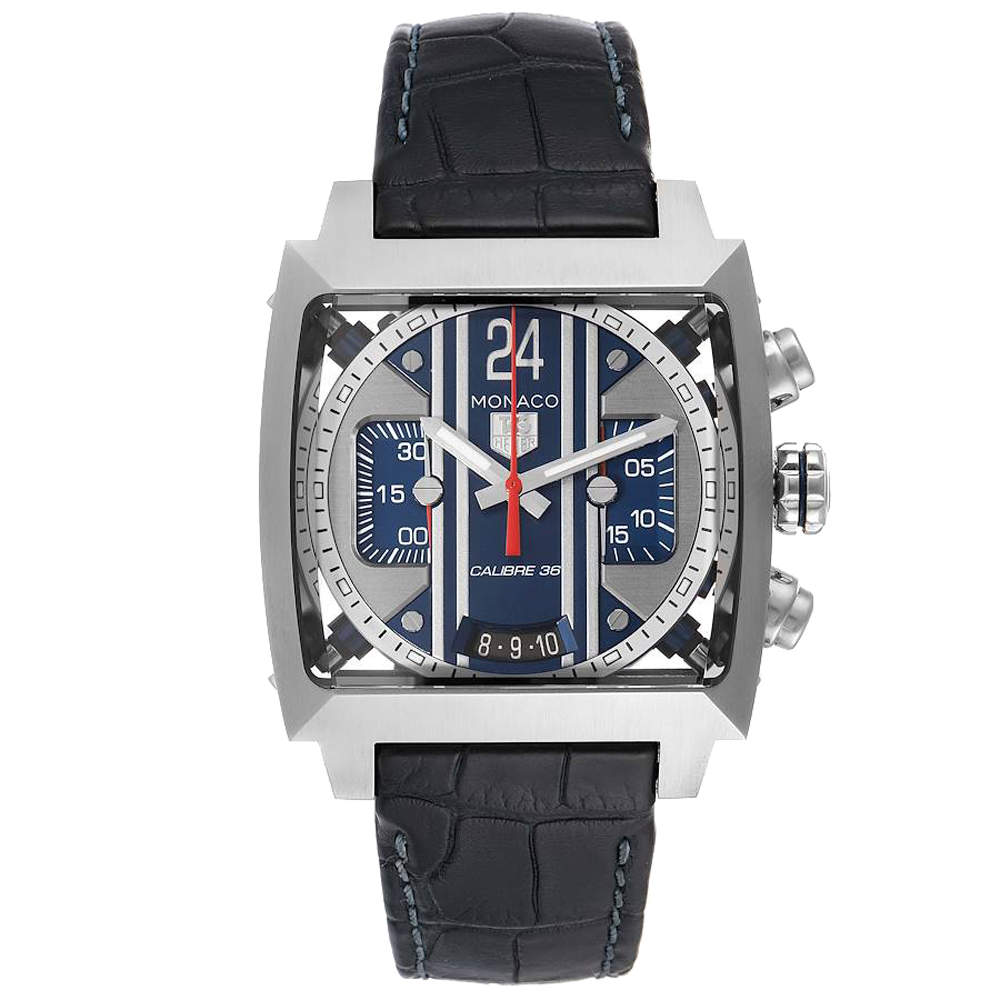 Tag Heuer Grey Stainless Steel Monaco 24 Caliber Chronograph CAL5111 Men's Wristwatch 40.5 MM