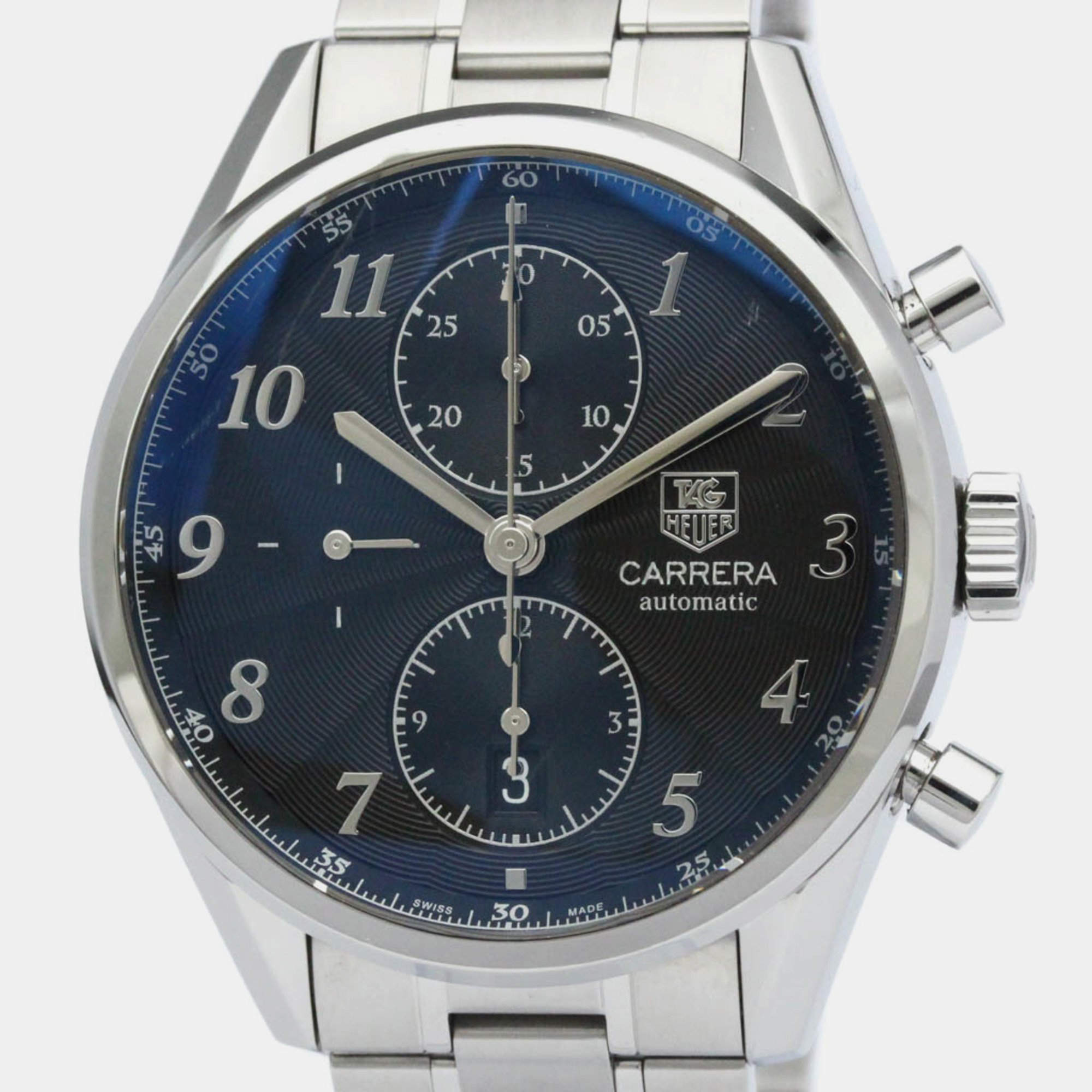 Tag Heuer Black Stainless Steel Carrera CAS2110 Automatic Men s