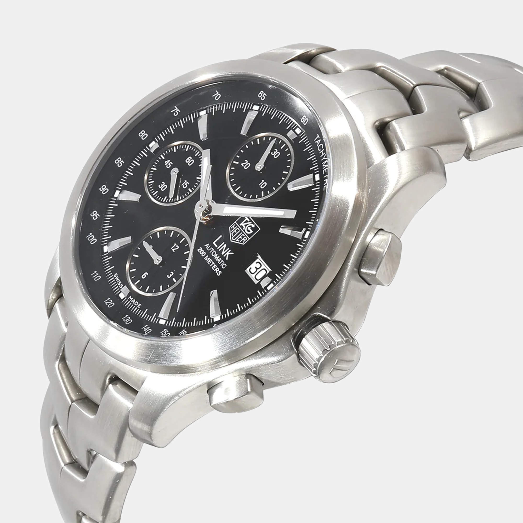 Tag Heuer Black Stainless Steel Link CJF2110 Automatic Men s