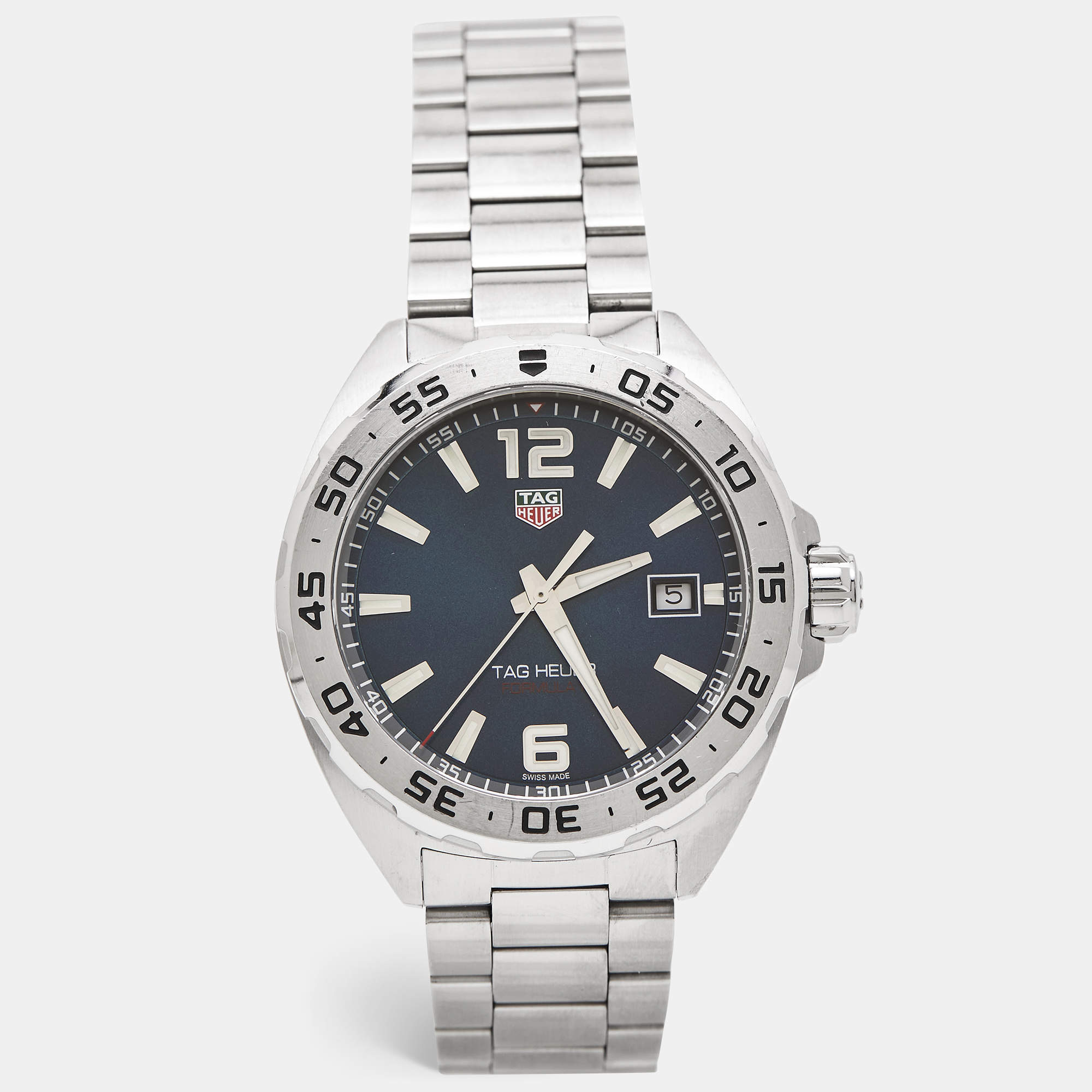 Pre Owned Tag Heuer Blue Stainless Steel Formula 1 WAZ1118.BA0875 Men's Wristwatch 41 mm