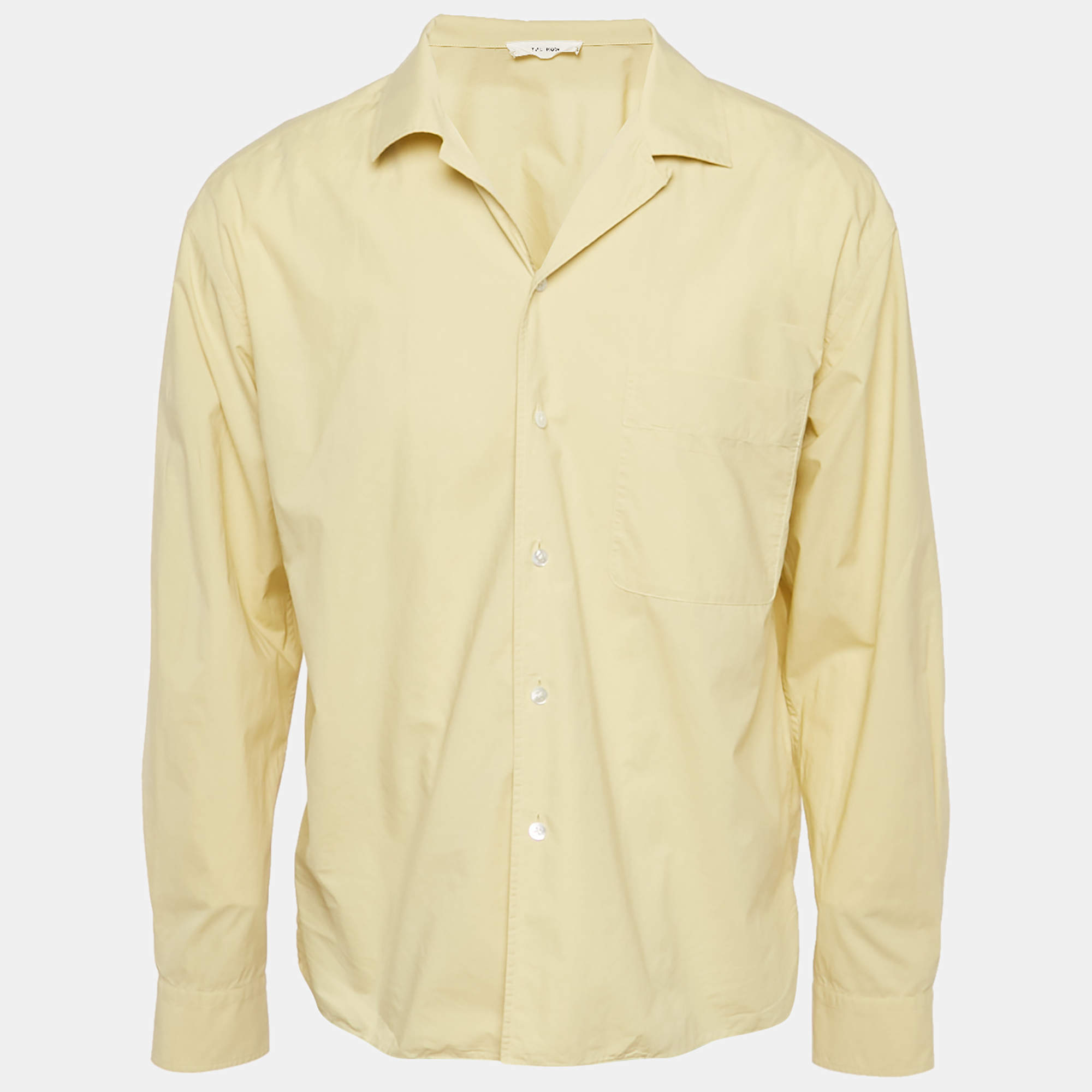 Pre Owned The Row Yellow Cotton Elijas Camp Collar Shirt S