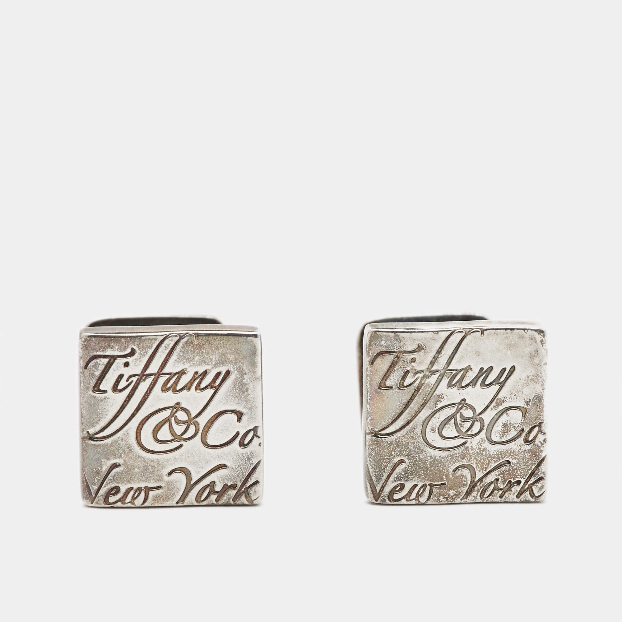 Tiffany & Co. Notes Sterling Silver Square Cufflinks