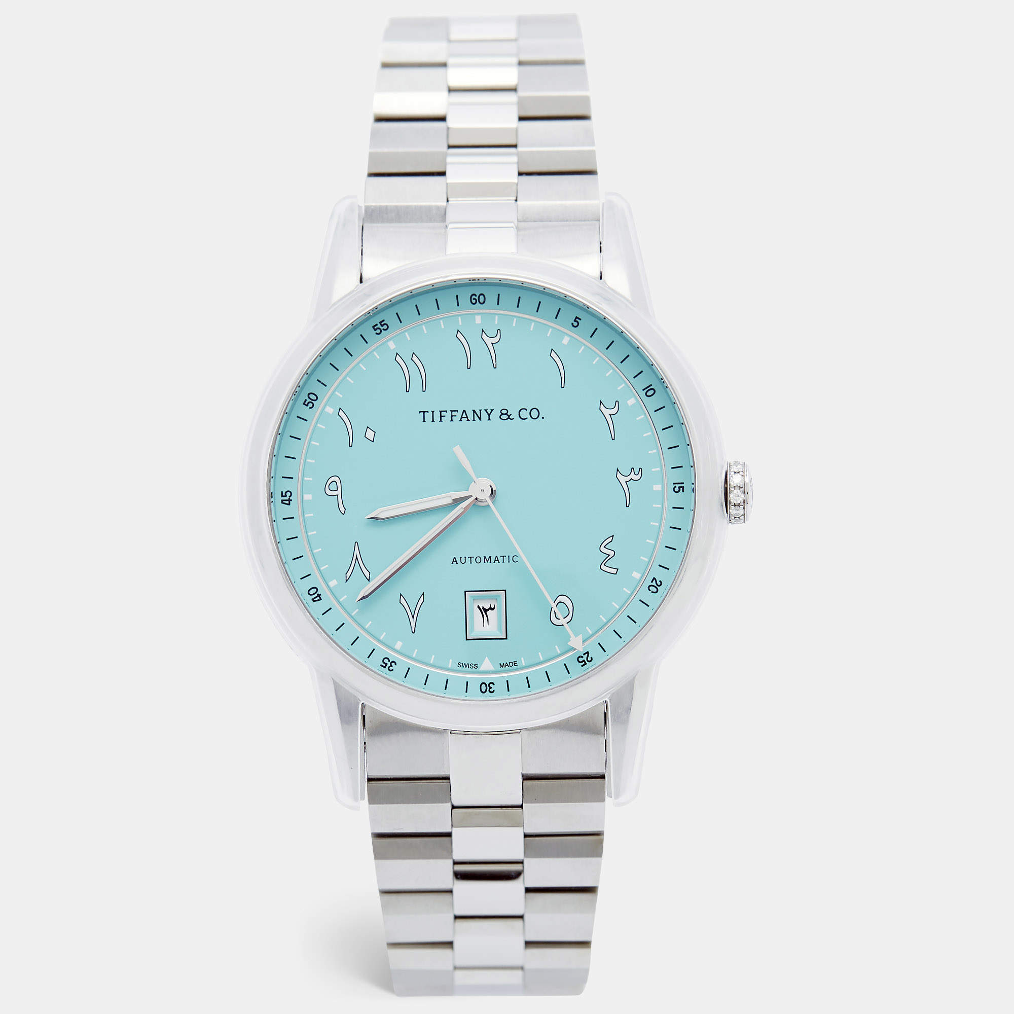 Pre Owned Tiffany & Co. CT60® Limited Edition Of 250 Pieces Reference 74863329 Blue Stainless Steel Men's Wristwatch 40 mm