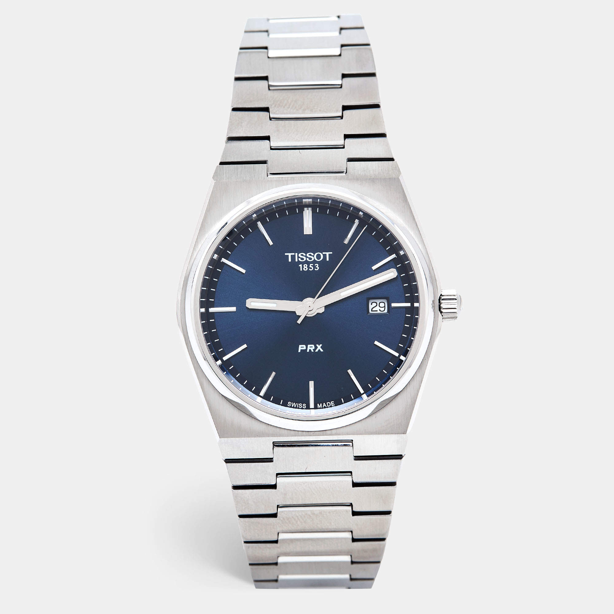 Pre Owned Tissot Blue Stainless Steel PRX T137.410.11.041.00 Men's Wristwatch 40 mm