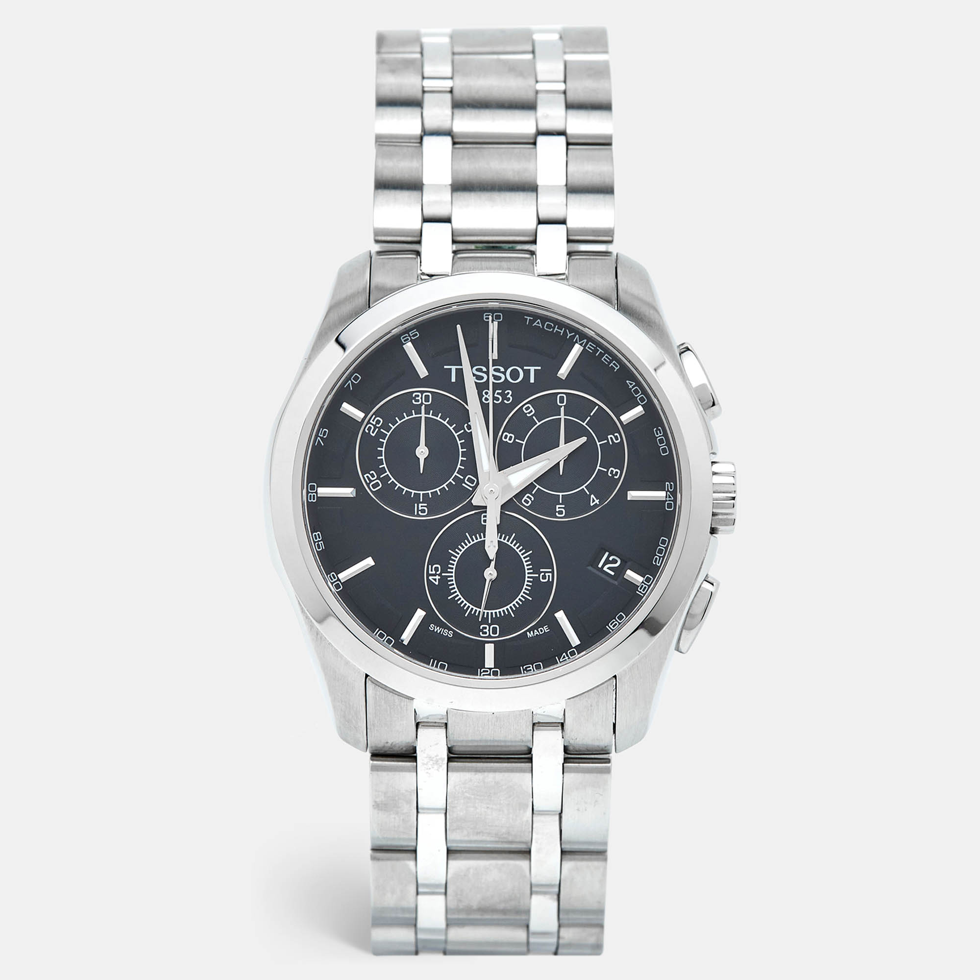 Tissot Black Stainless Steel Couturier T035.617.11.051.00 Men's Wristwatch 41 mm