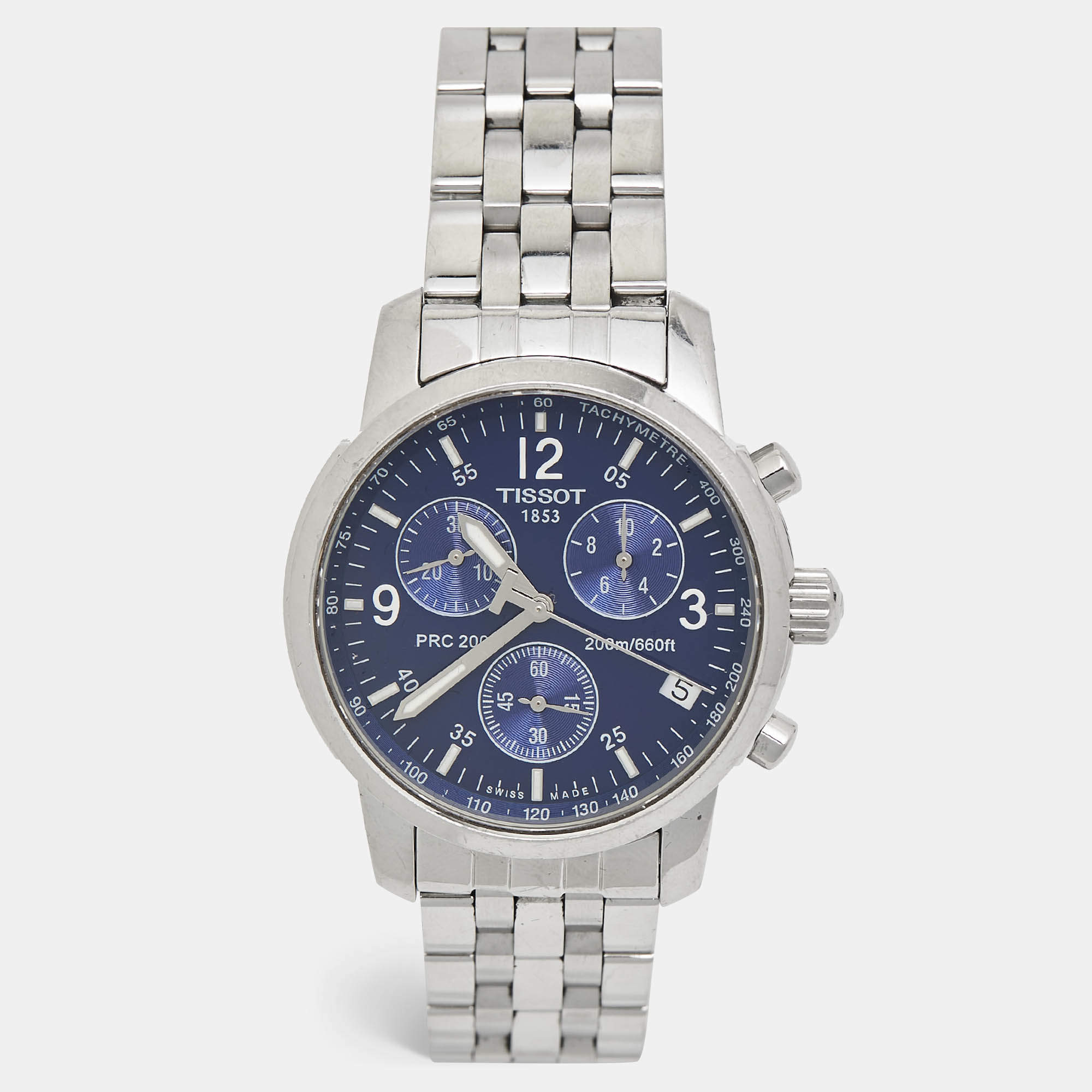 Tissot Blue Stainless Steel PRC200 T114.417.11.047.00 Men's Wristwatch 42 mm