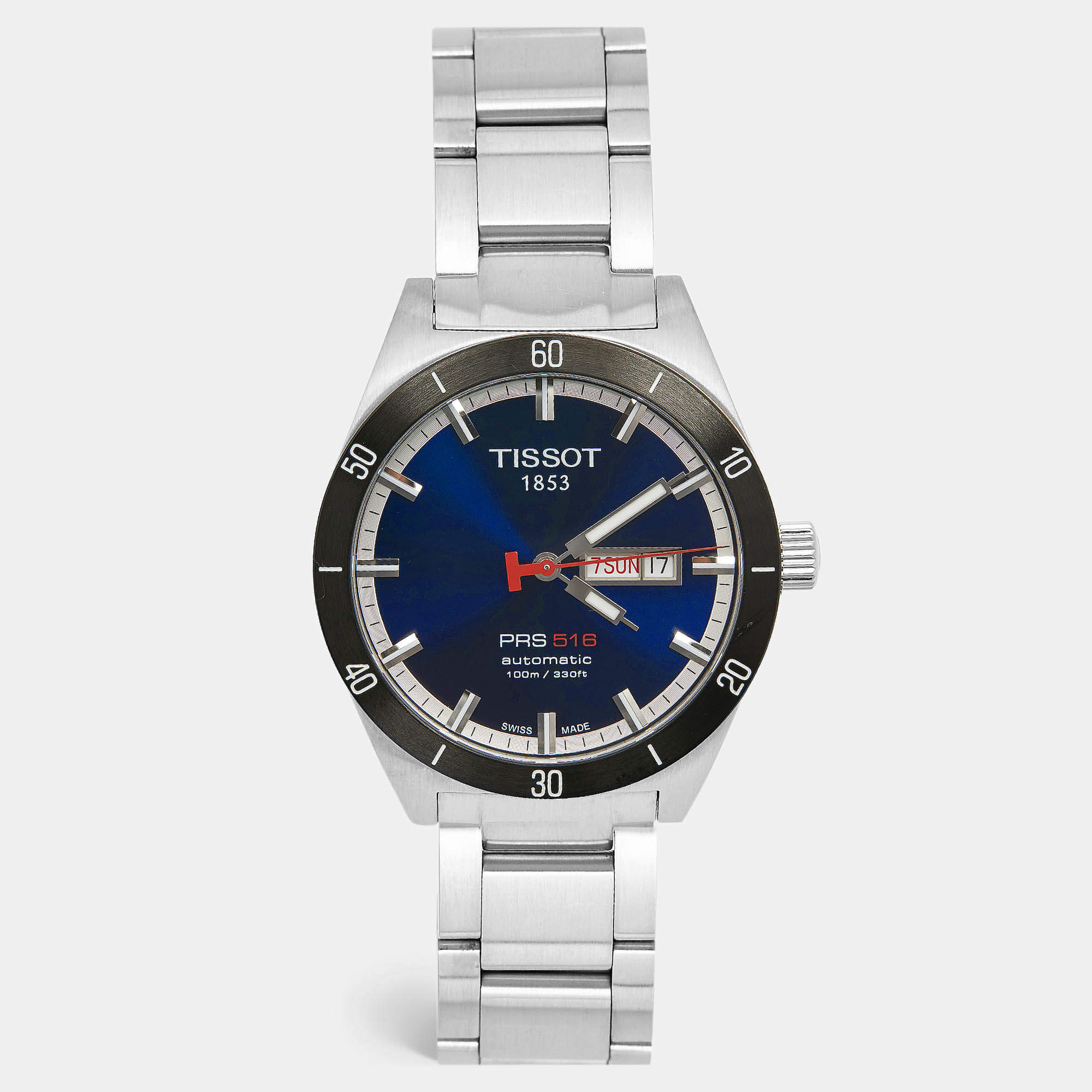 Pre Owned Tissot Blue Dial Two-Tone Stainless Steel PRS 516 T044.430.21.041.00 Men's Wristwatch 42 mm