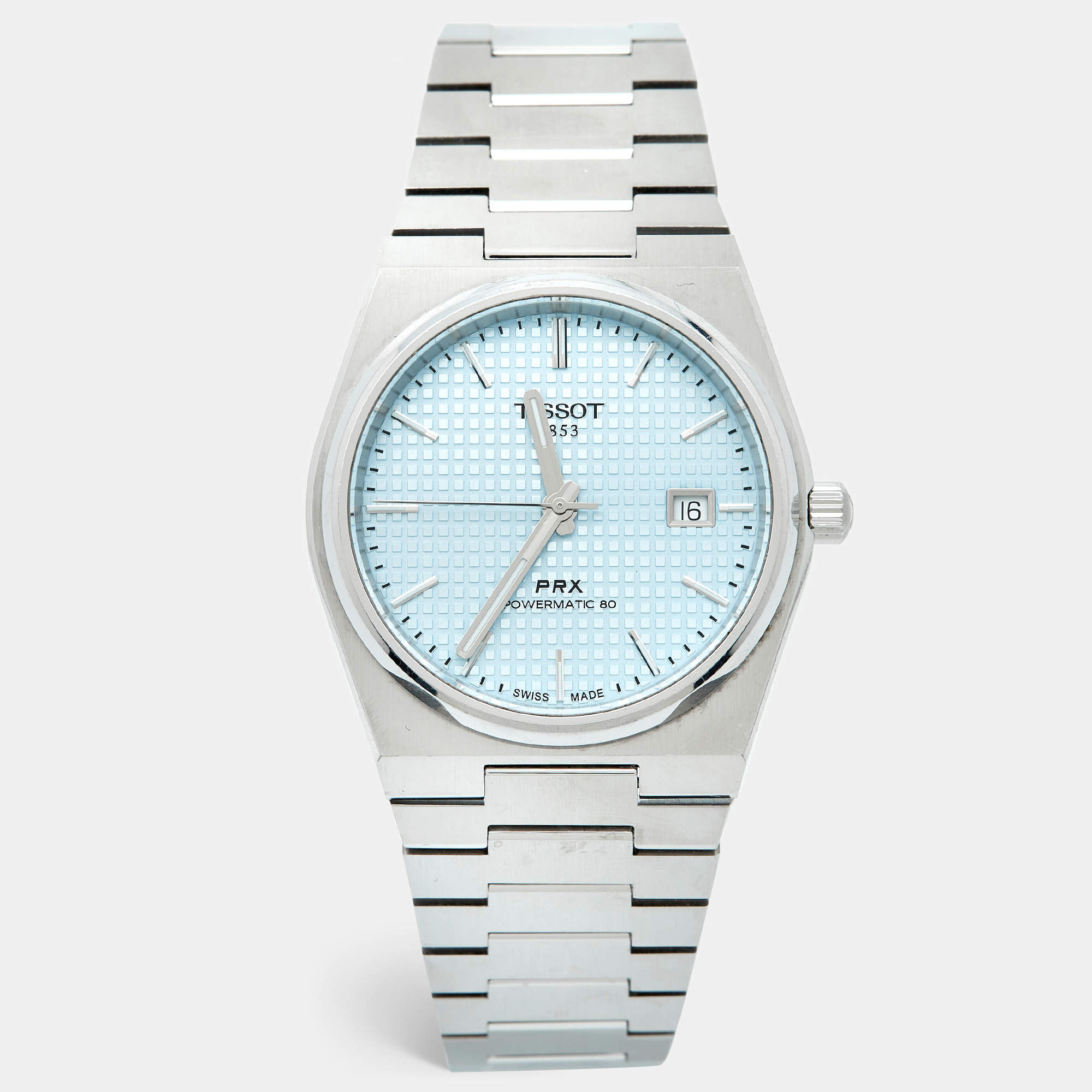 Pre Owned Tissot Ice Blue Stainless Steel PRX Powermatic 80 T137.407.11.351.00 Men's Wristwatch 40 mm