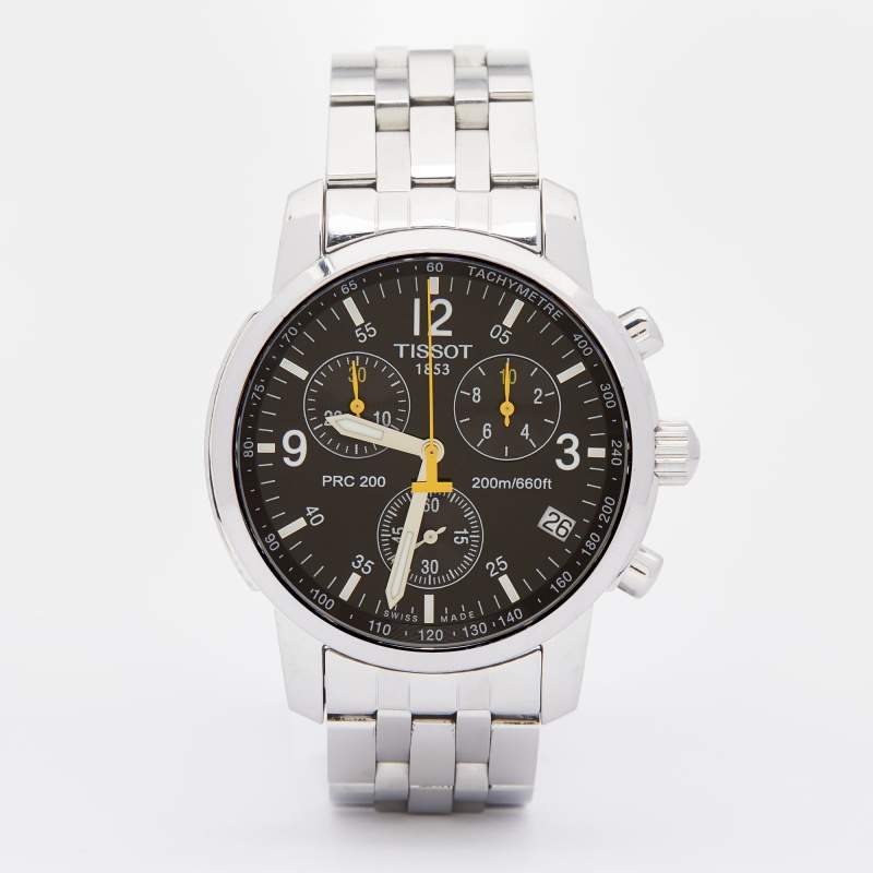 Pre Owned Tissot Black Stainless Steel PRC200 T-Sport T17.1.586.52 Men's Wristwatch 40 mm