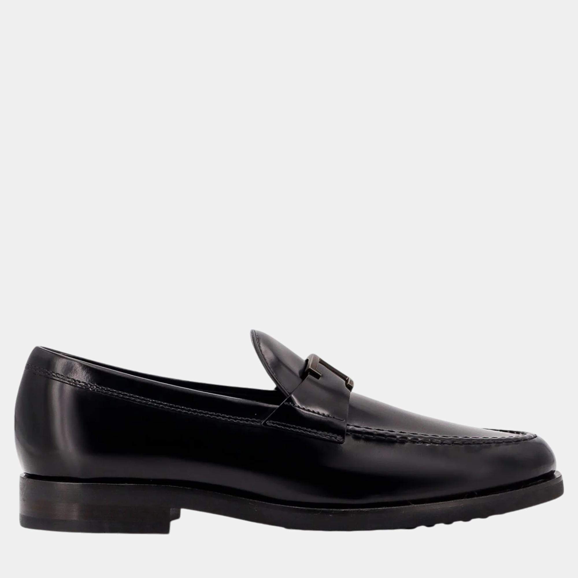 Tod'S Black Leather Loafers EU 42