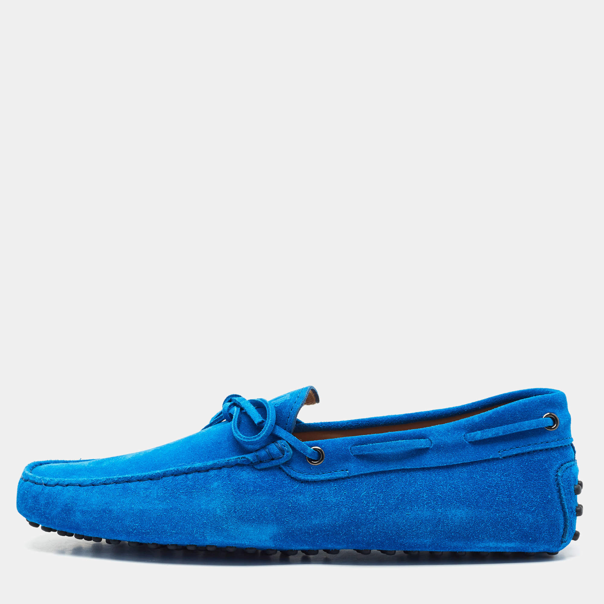 Tod's Blue Suede Gommino Driver Loafers Size 43
