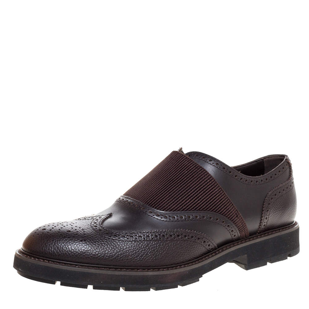 Pre Owned Tod's Brown Brogue Leather Oxfords Size 44