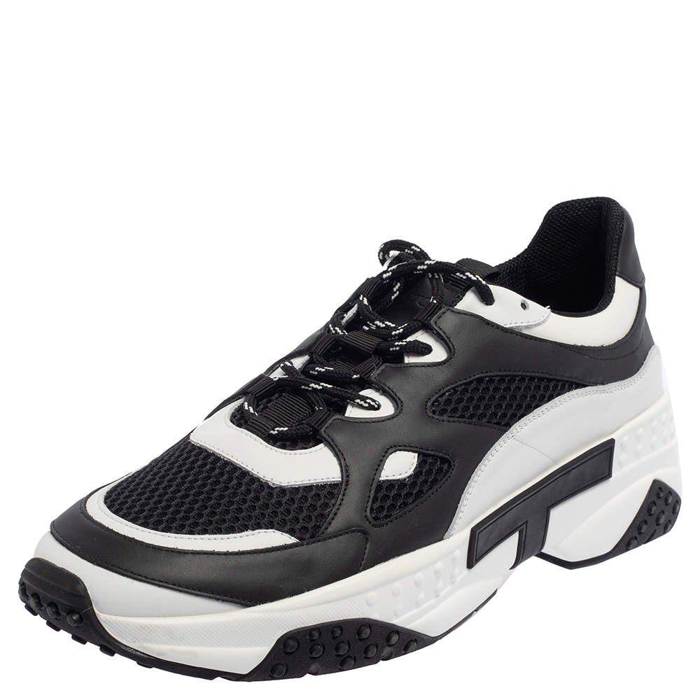 مملوكة مسبقًا حذاء رياضي تودز اكتيف سبورتي شبك و جلد أبيض و أسود مقاس 45.5