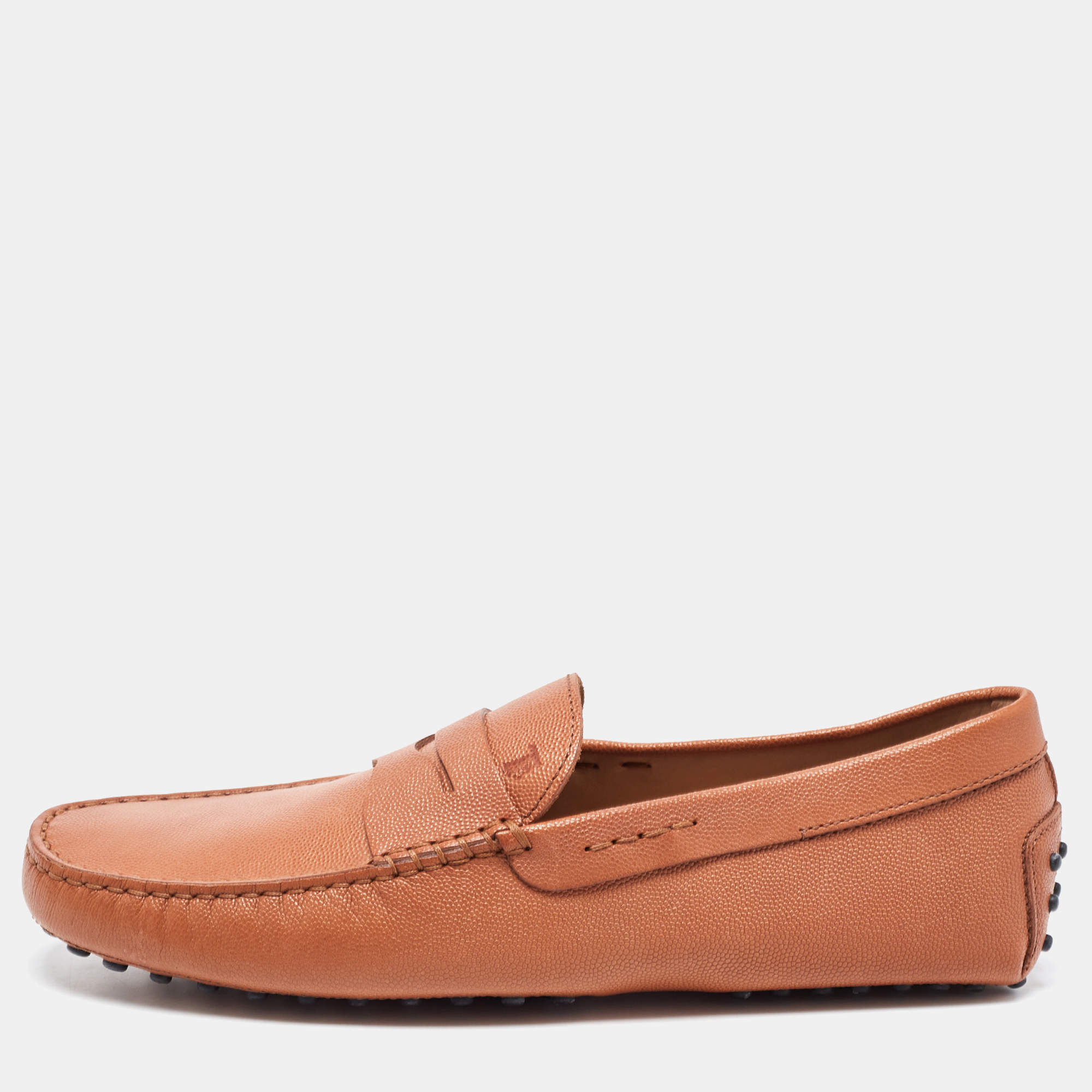 Pre Owned  Tod's Brown Leather  Slip On Loafers Size 41.5