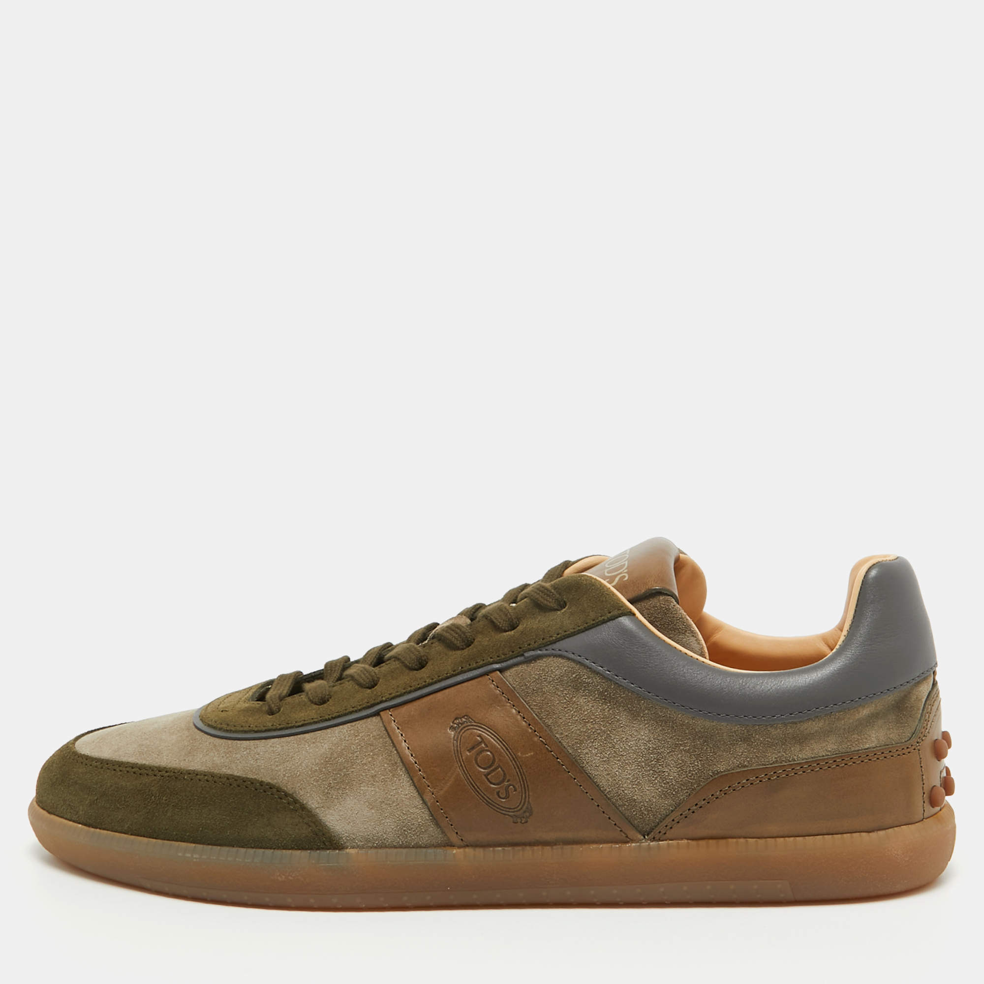 Tod's Multicolor Suede and Leather Low Top Sneakers Size 45.5