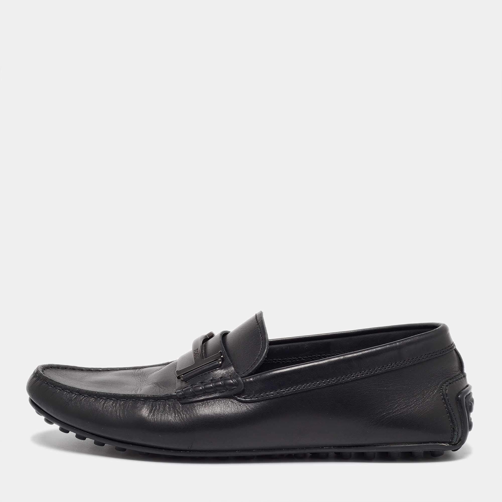 Tod's Black Leather Loafers Size 41.5