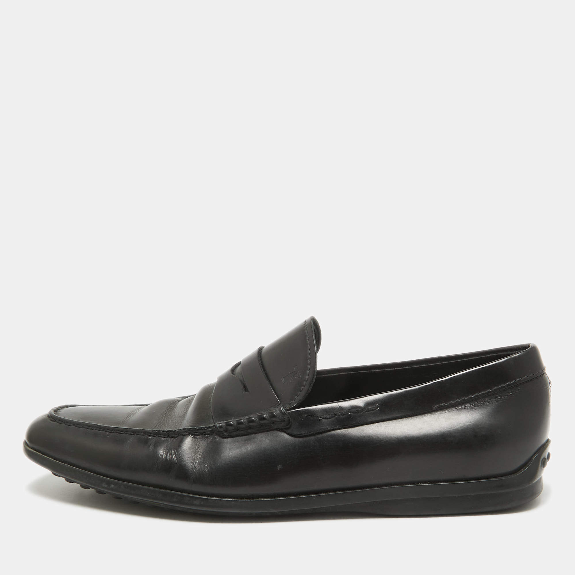 مملوكة مسبقًا Tod's Black Leather Slip On Loafers Size 43