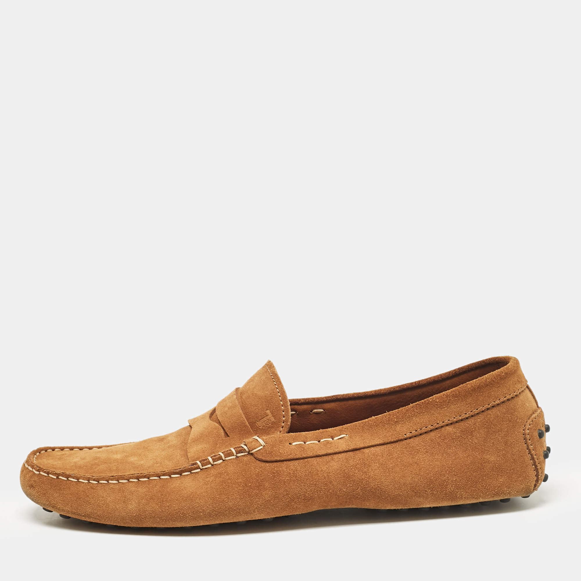 Tod's Brown Suede Slip on Loafers Size 45.5