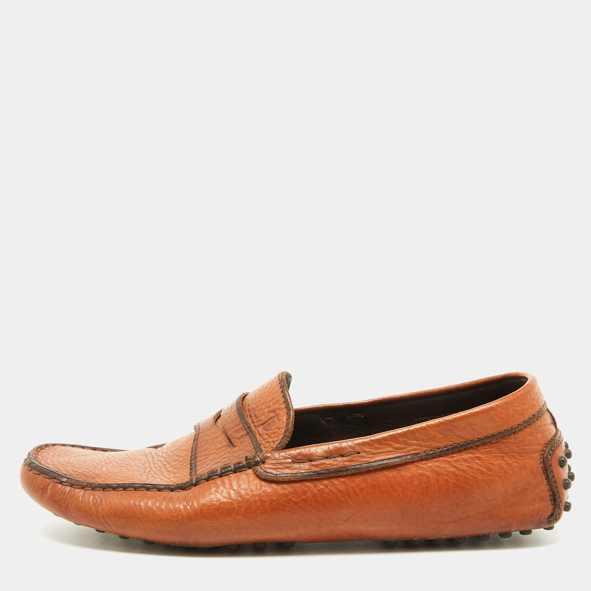 Tod's Tan Leather Slip On Loafers Size 42