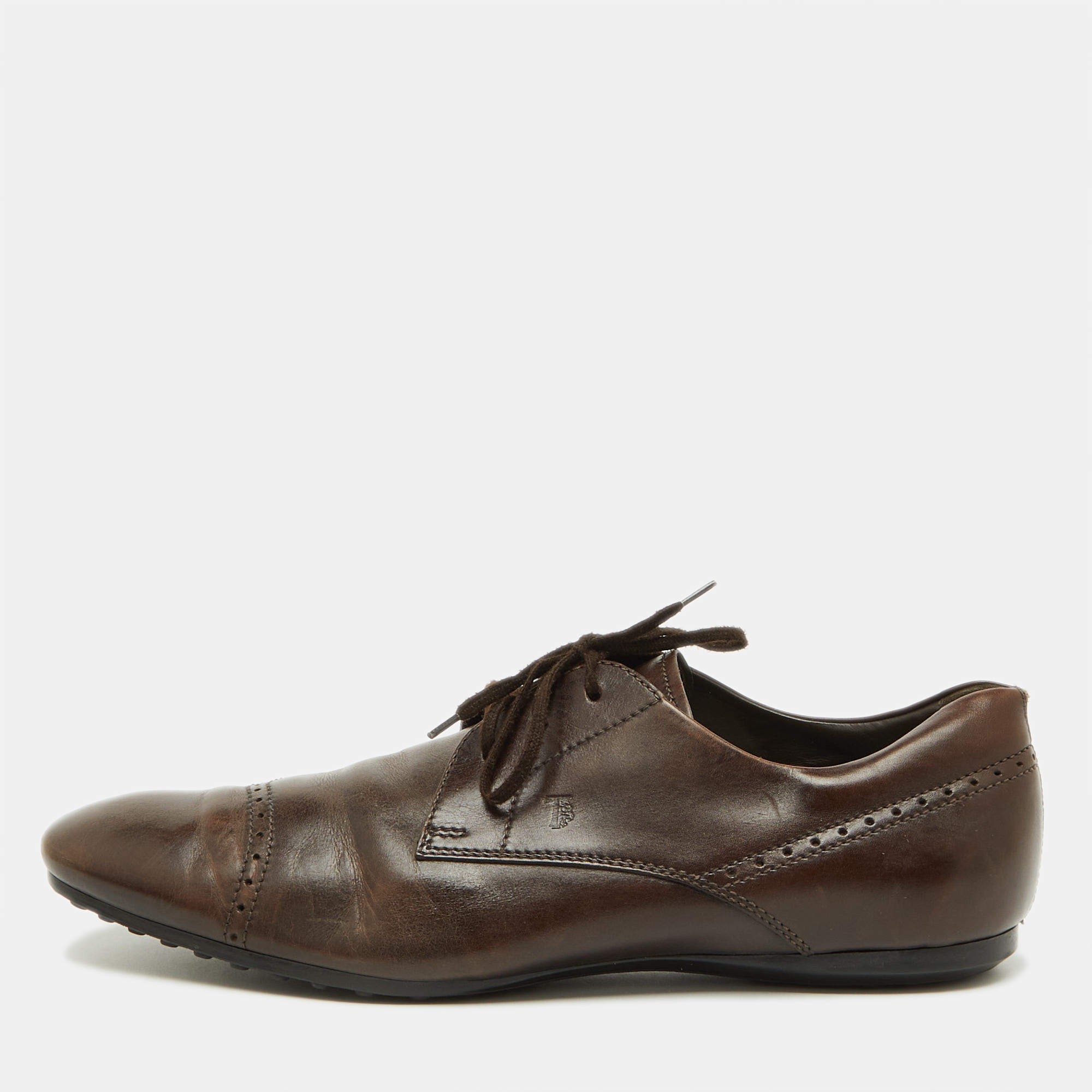 Tod's Brown Leather Lace Up Derby Size 44