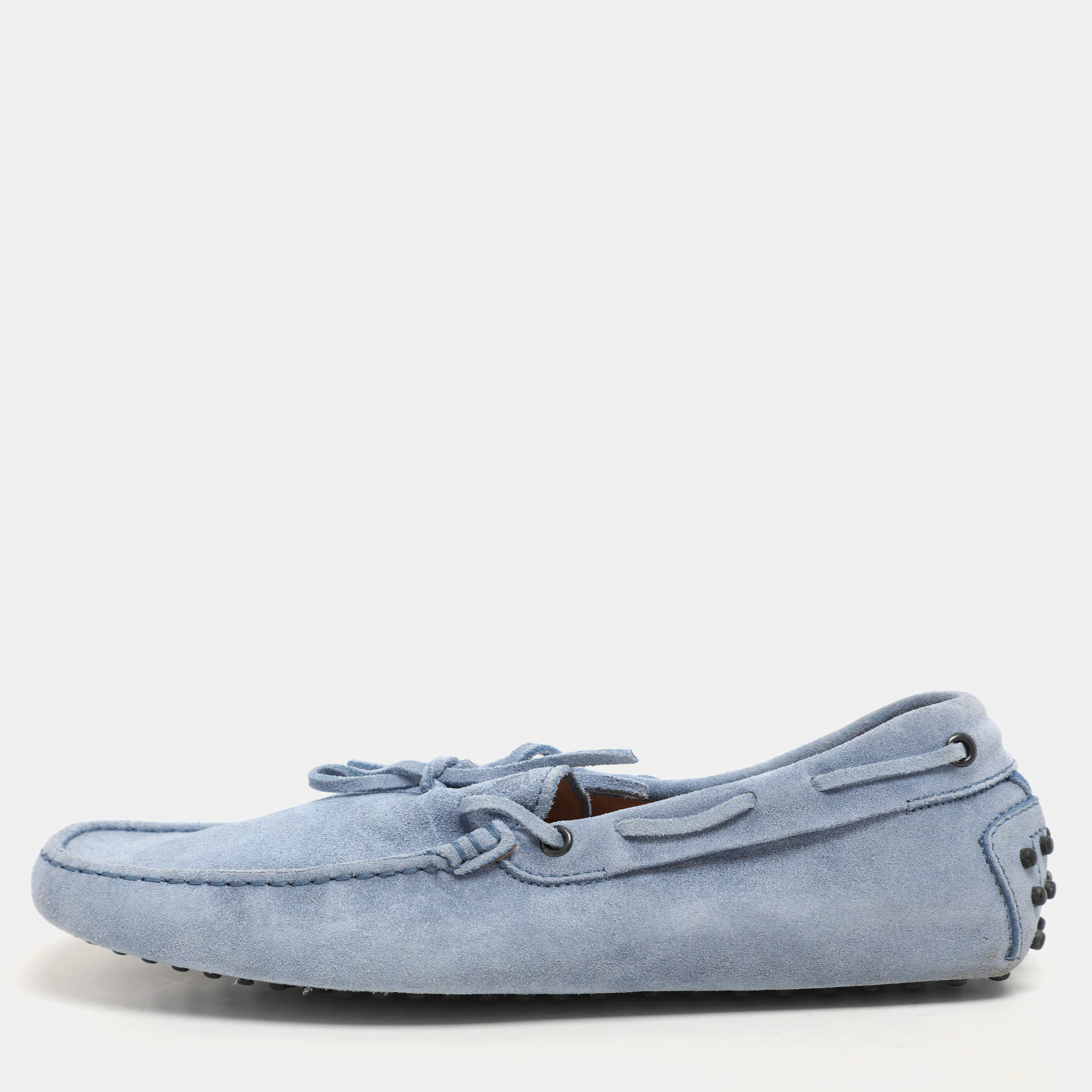 Tod's Light Blue Suede Loafers Size 42