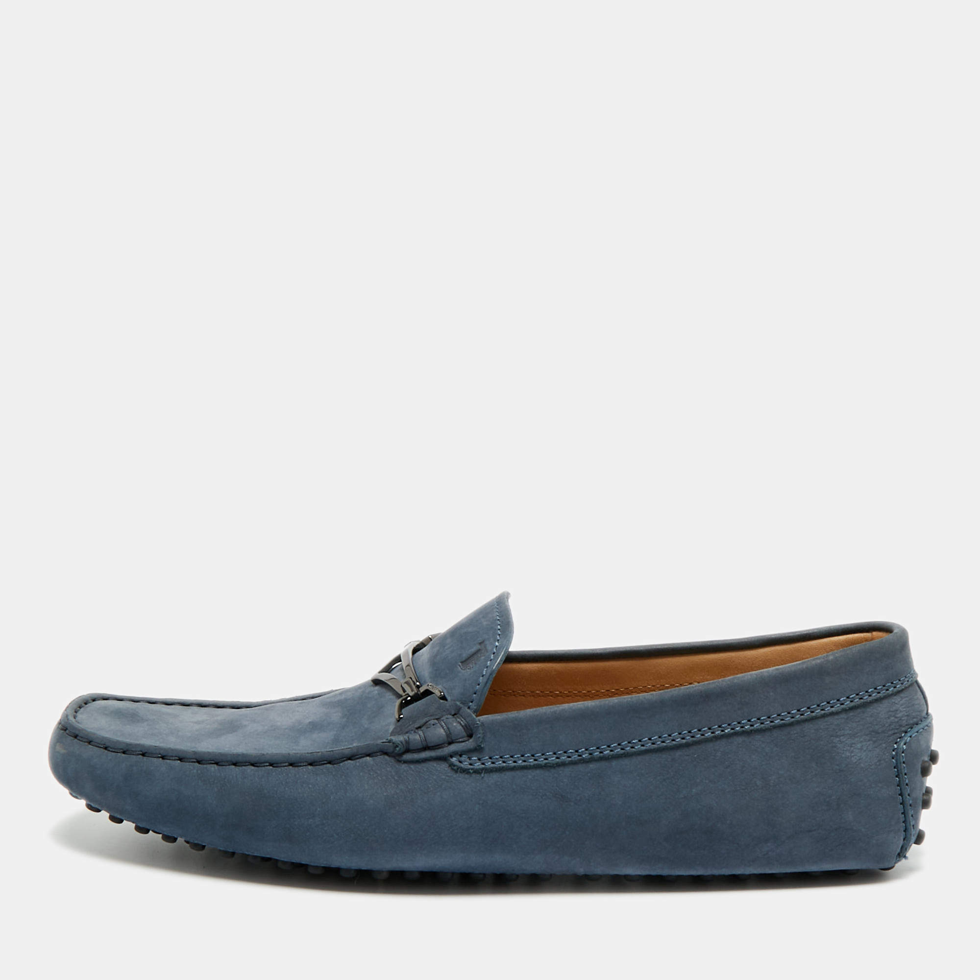 مملوكة مسبقًا Tod's Size 43 Blue Suede Slip On Loafers