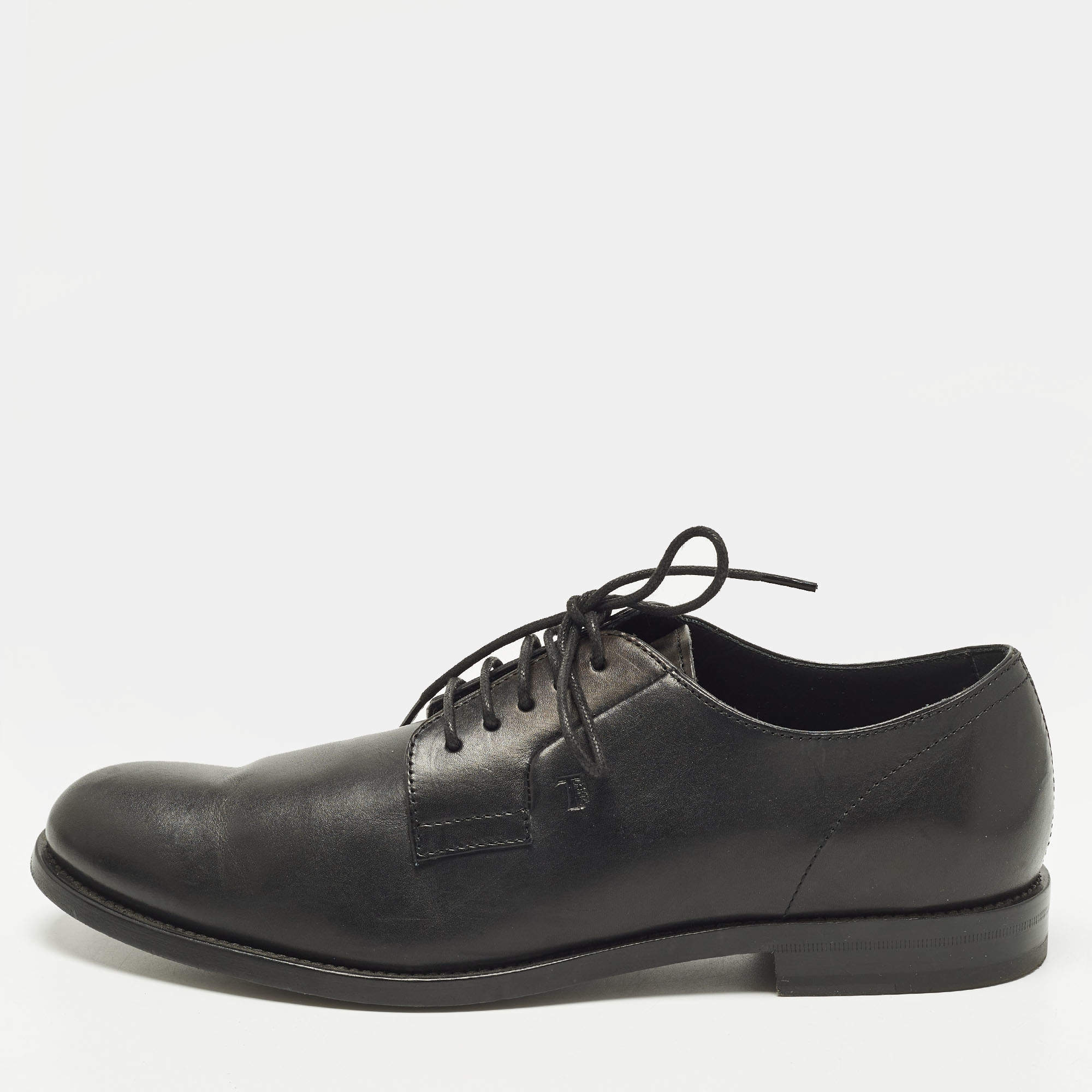 Pre Owned Tod's Size 42.5 Black Leather Derby