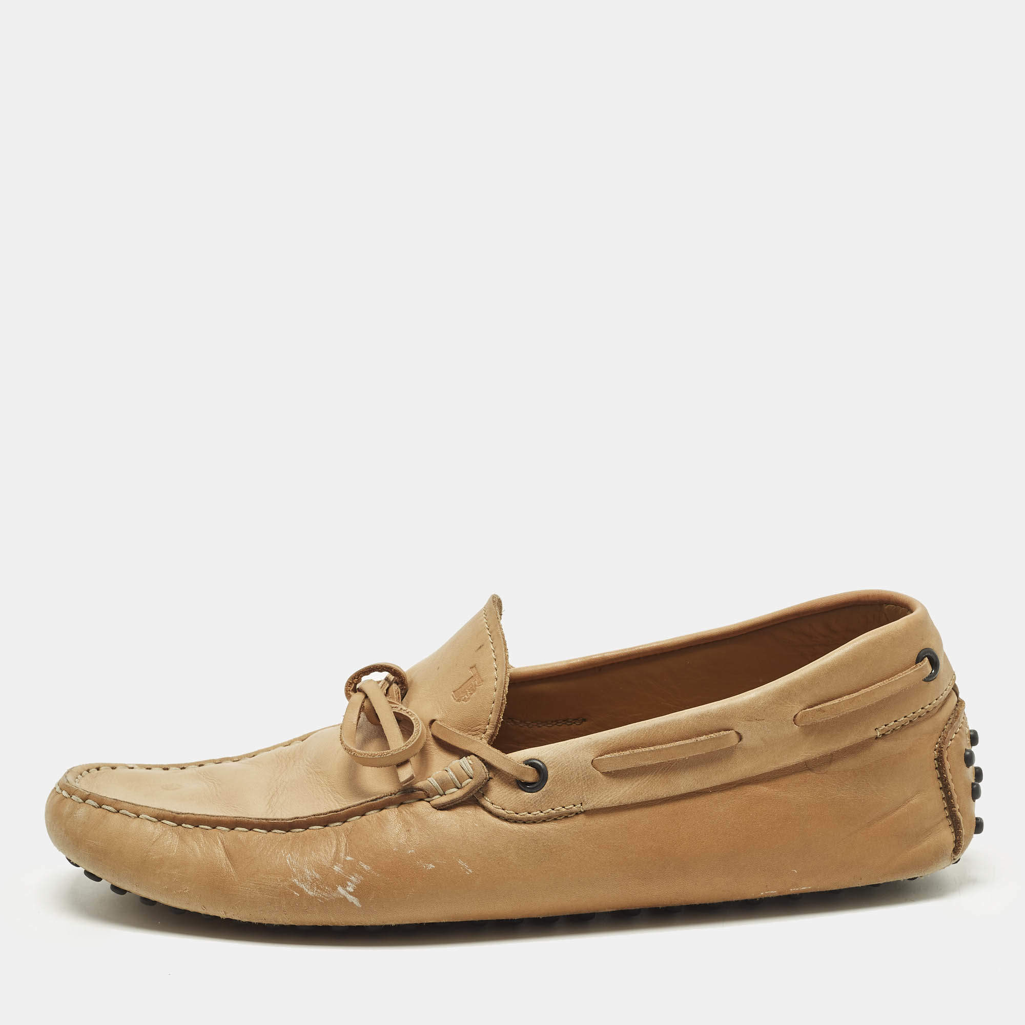 Pre Owned Tod's Gommino Size 41 Brown Leather Loafers