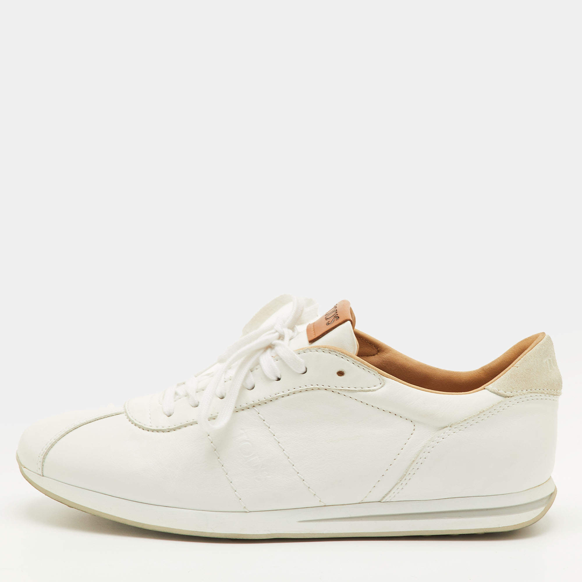 مملوكة مسبقًا Tod's T-Marathon Size 43 White Leather Low Top Sneakers
