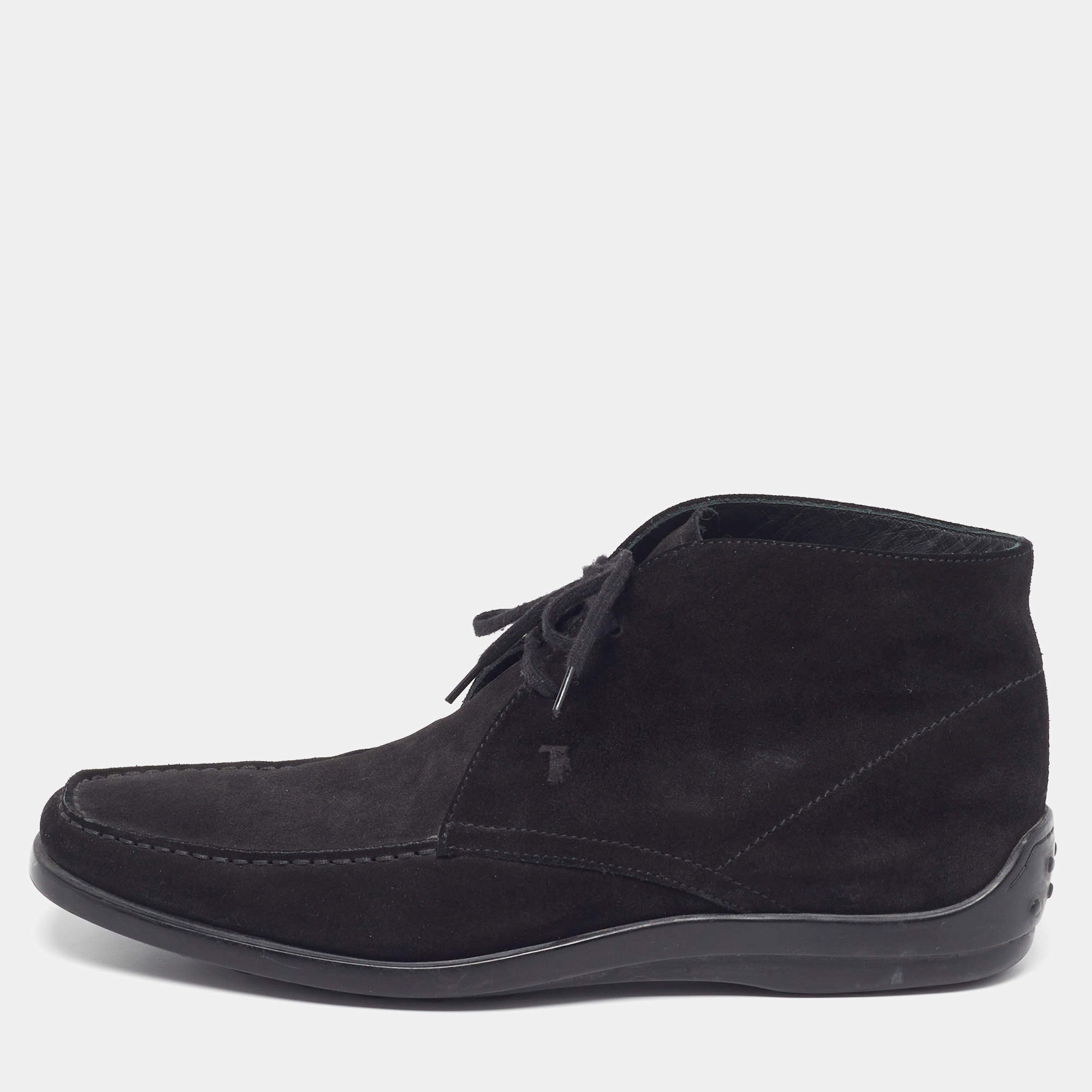 مملوكة مسبقًا Tod's Desert Size 42.5 Black Suede Ankle Length Boots