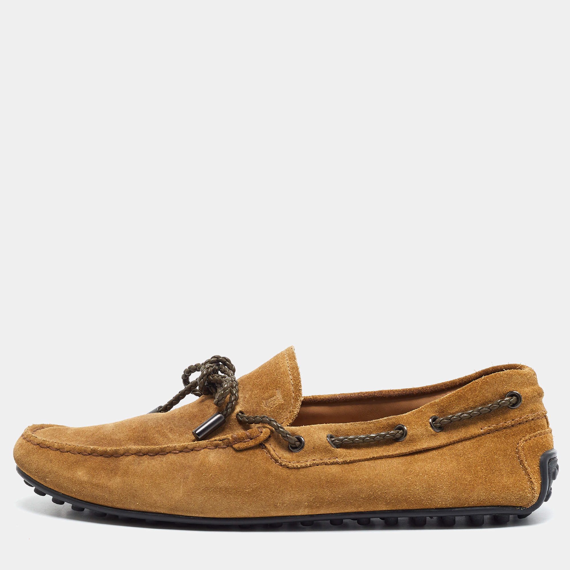 مملوكة مسبقًا Tod's Gommino Size 42 Brown Suede Driver Loafers