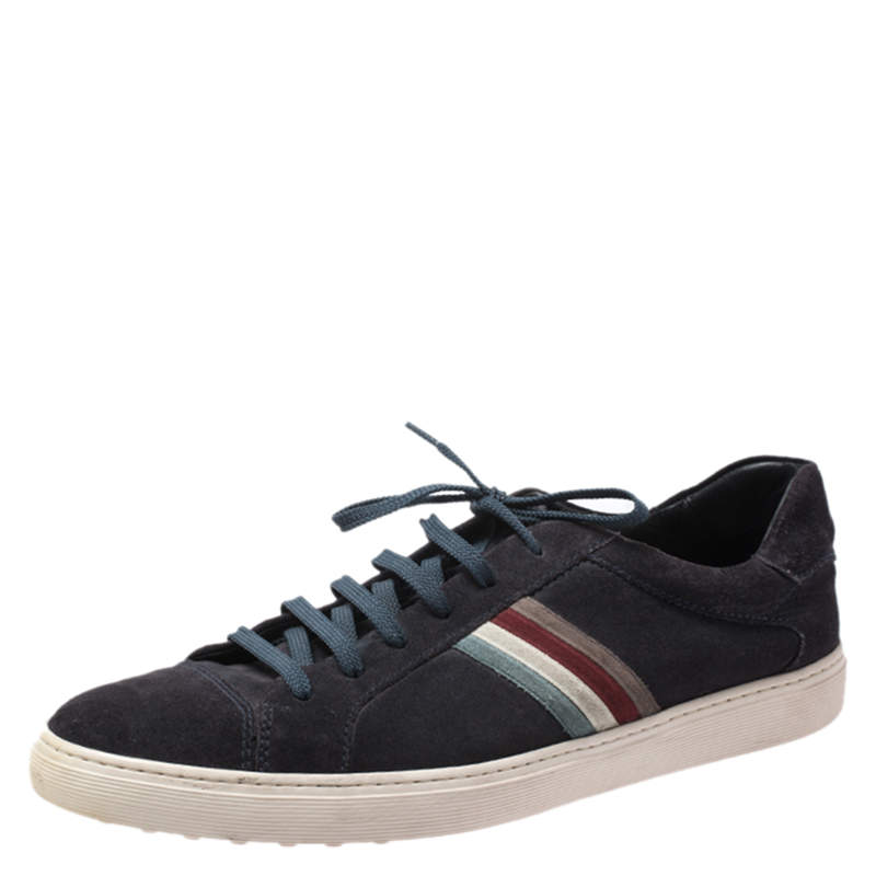 Tod's Blue Suede Leather Low Top Sneakers Size 44
