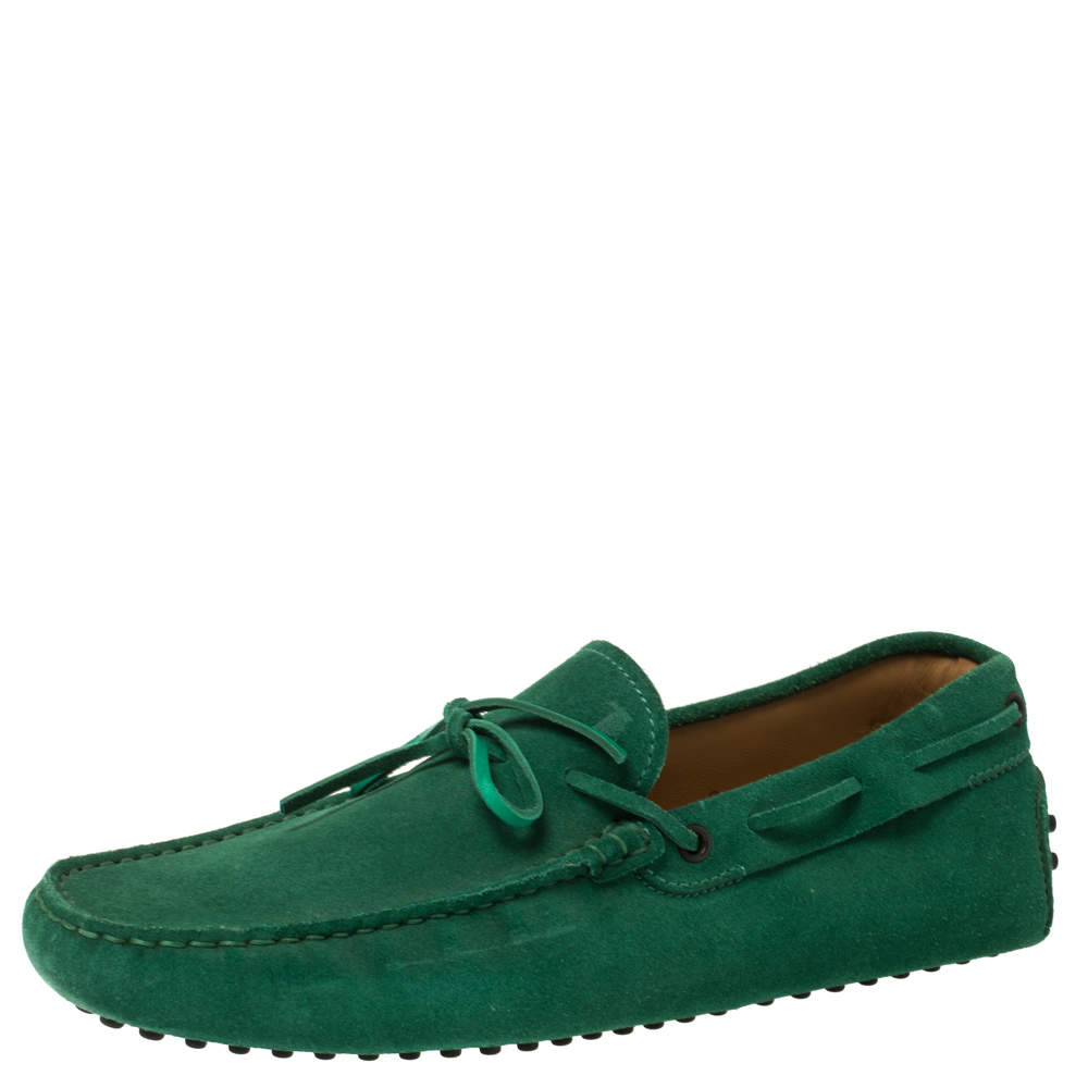 Tod's Green Suede Gommino Slip On Loafers Size 42 Tod's | TLC