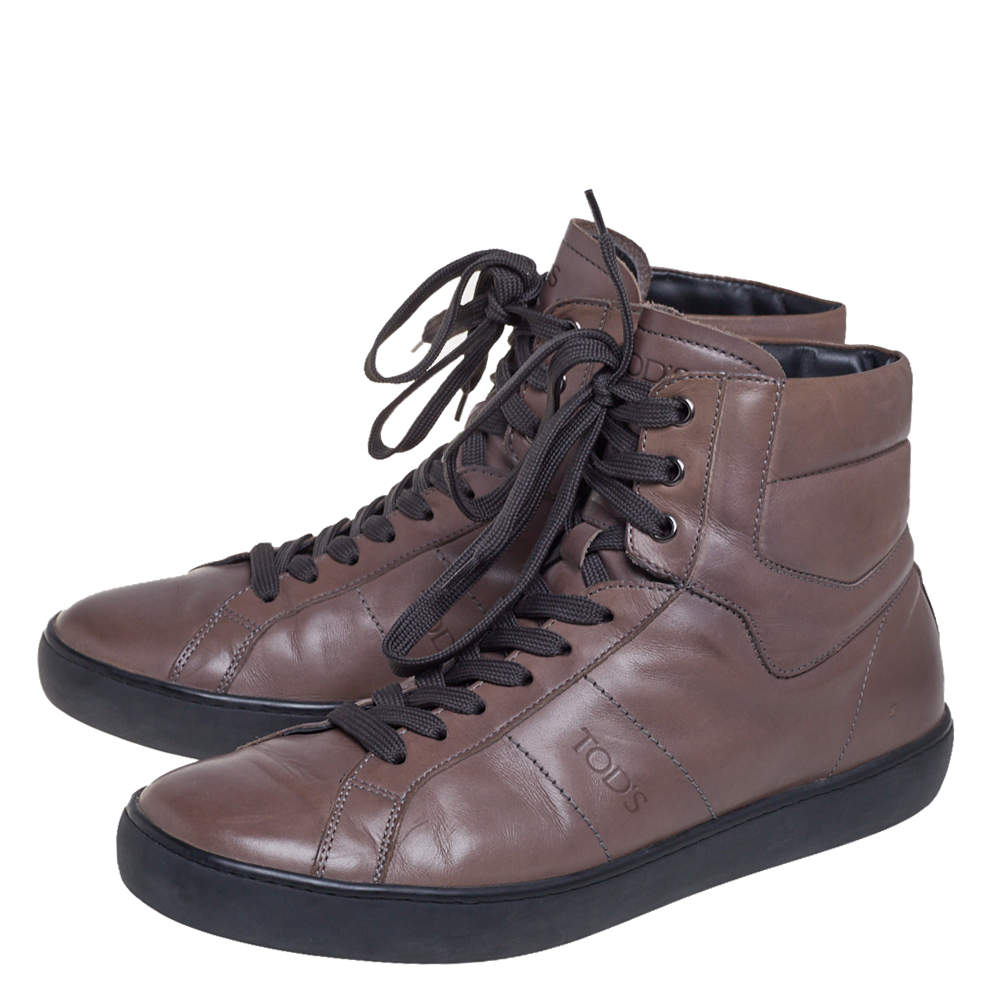 Brown hight discount top sneaker tods