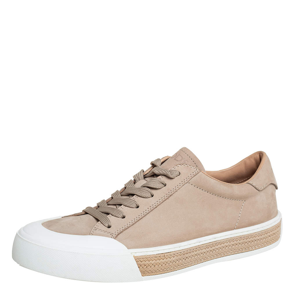 Pre Owned حذاء رياضي تودز منخفض من أعلى جلد نوبوك بيج مقاس 41