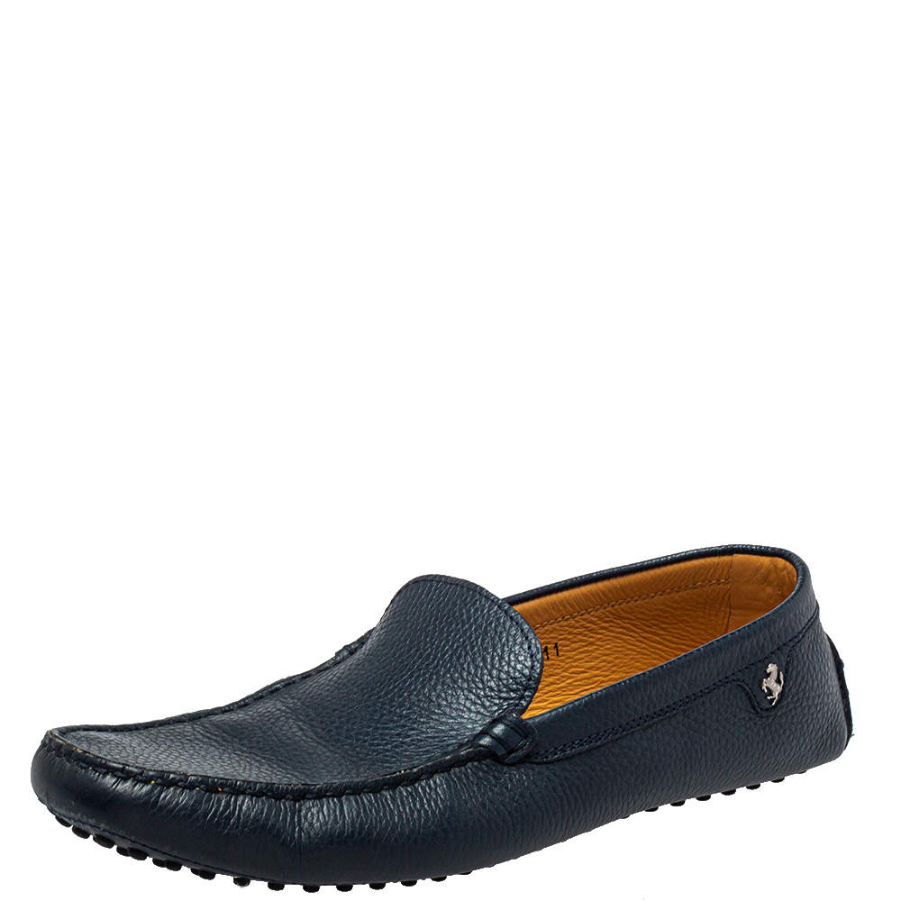 مملوكة مسبقًا حذاء لوفرز تودز سليب أون جلد أز رق مقاس 45.5 