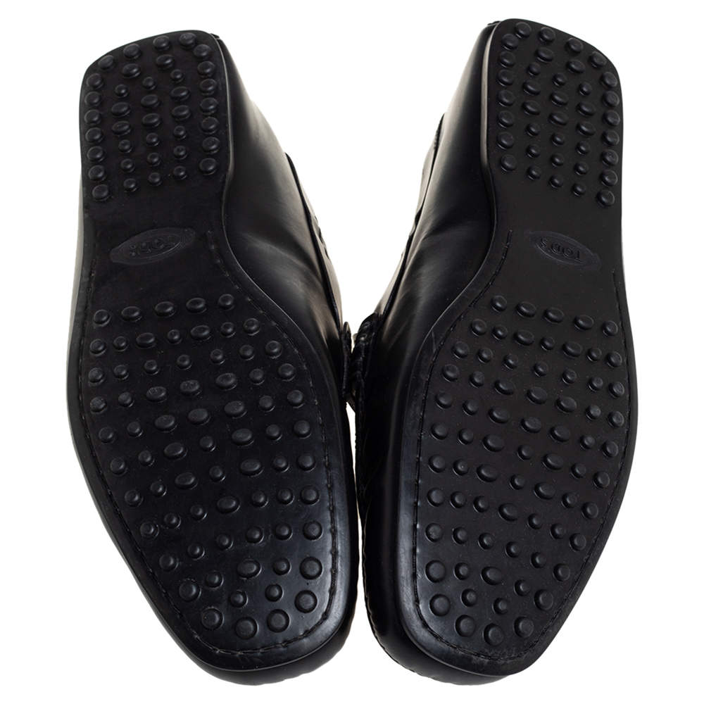 Pre Owned Tod's Black Leather Slip on Loafer Size 43