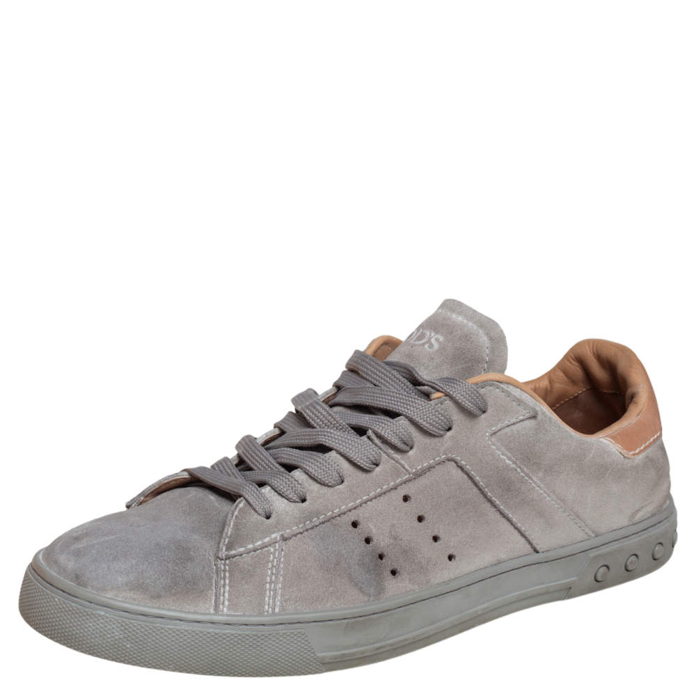 Tod's Grey Suede Low Top Snekaers Size 44