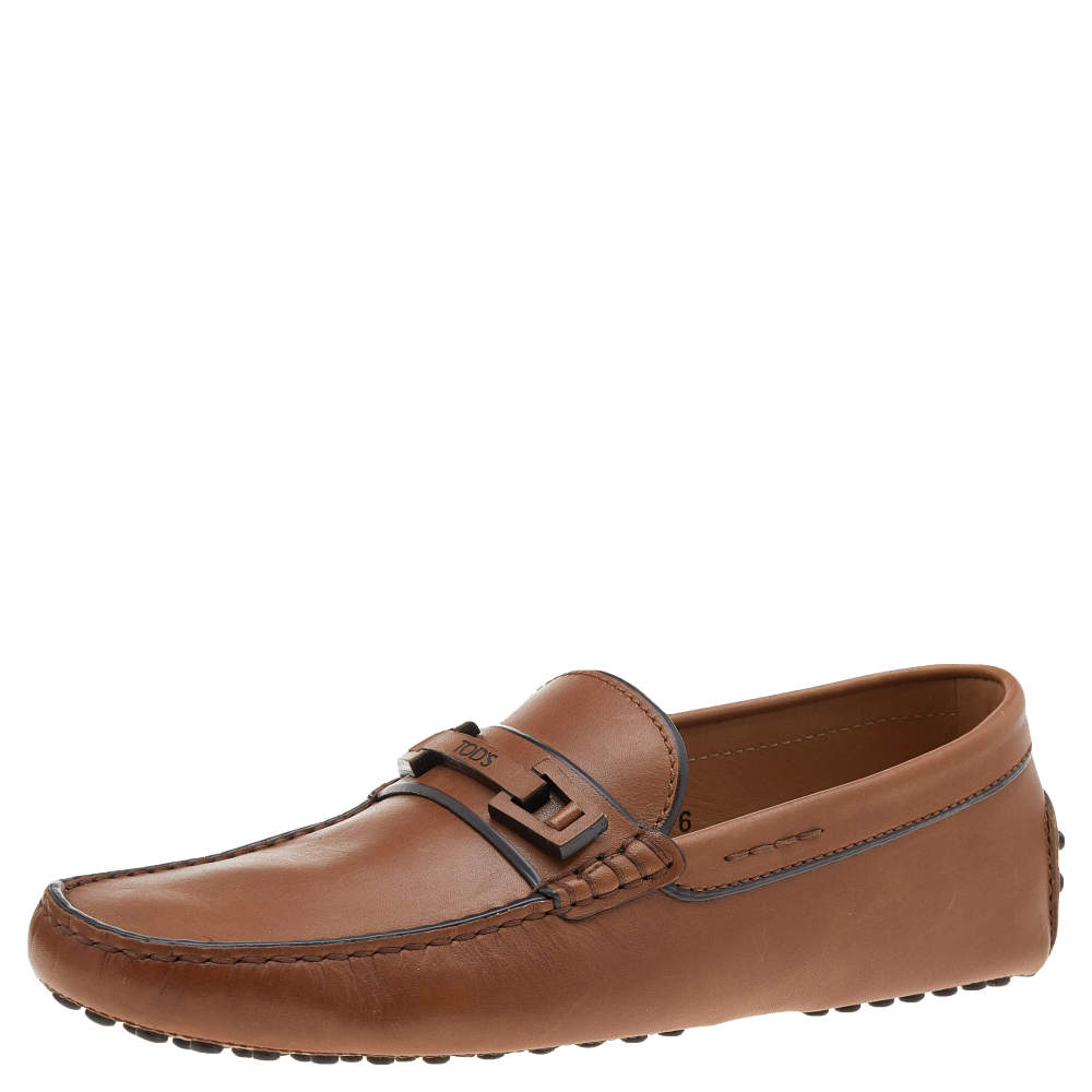 Tod's Brown Leather Slip on Loafers Size 39.5