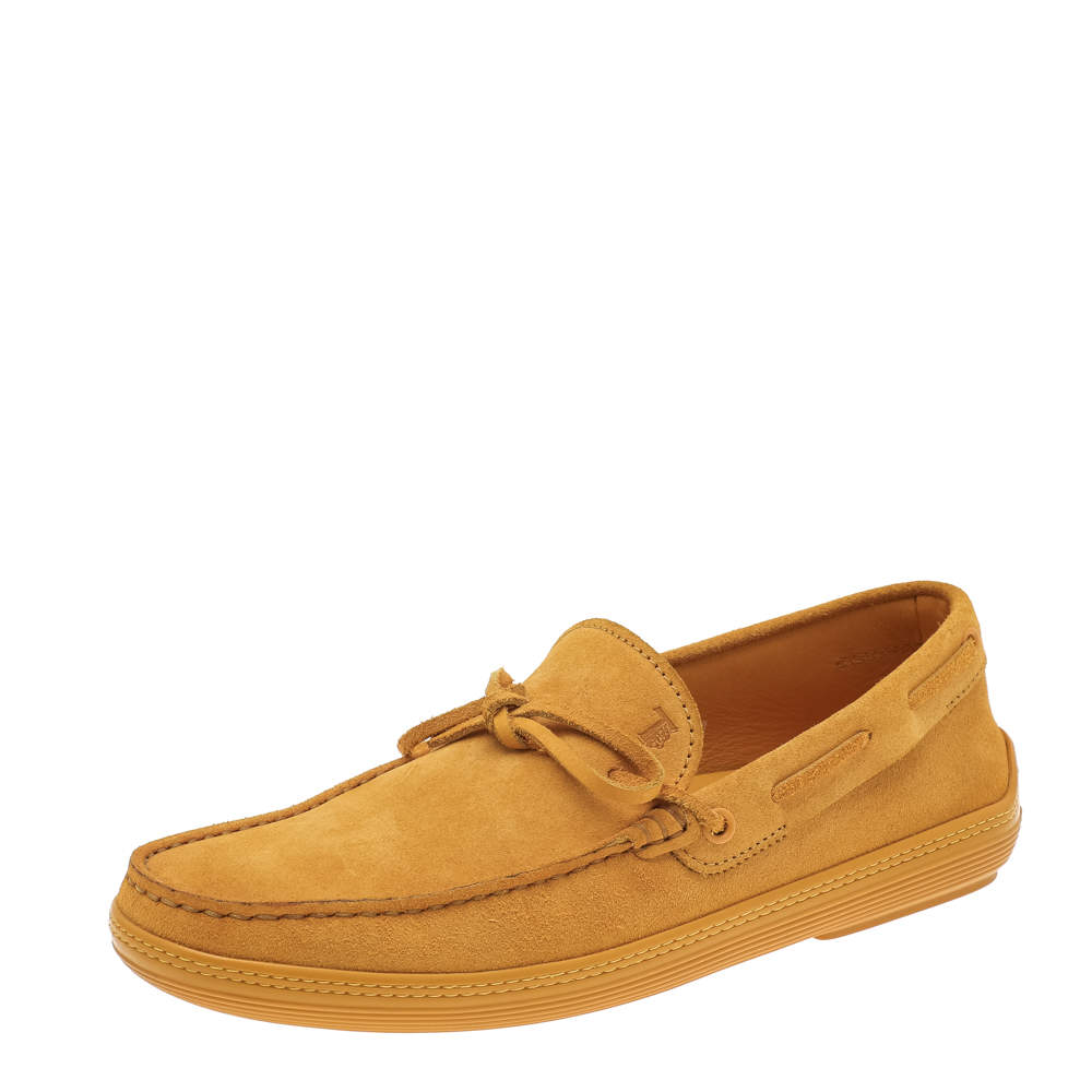 Pre Owned حذاء لوفرز تودز سويدي أصفر سليب أون مقاس 41