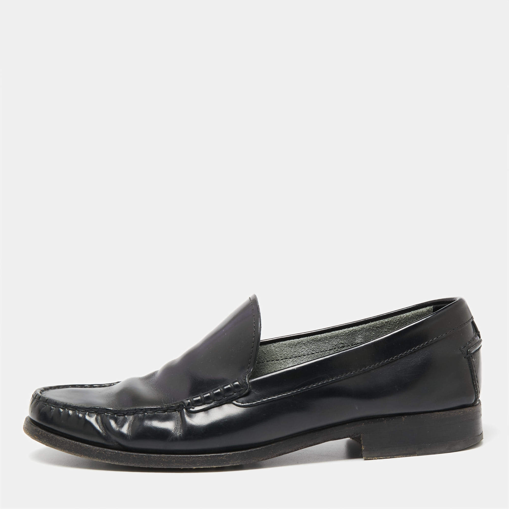 مملوكة مسبقًا Tod's Black Leather Slip On Loafers Size 42.5