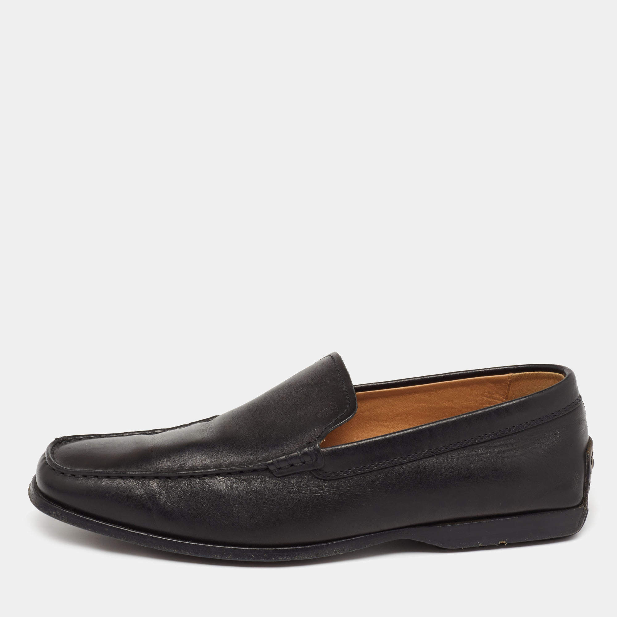 Tod's Black Leather Slip On Loafers Size  40