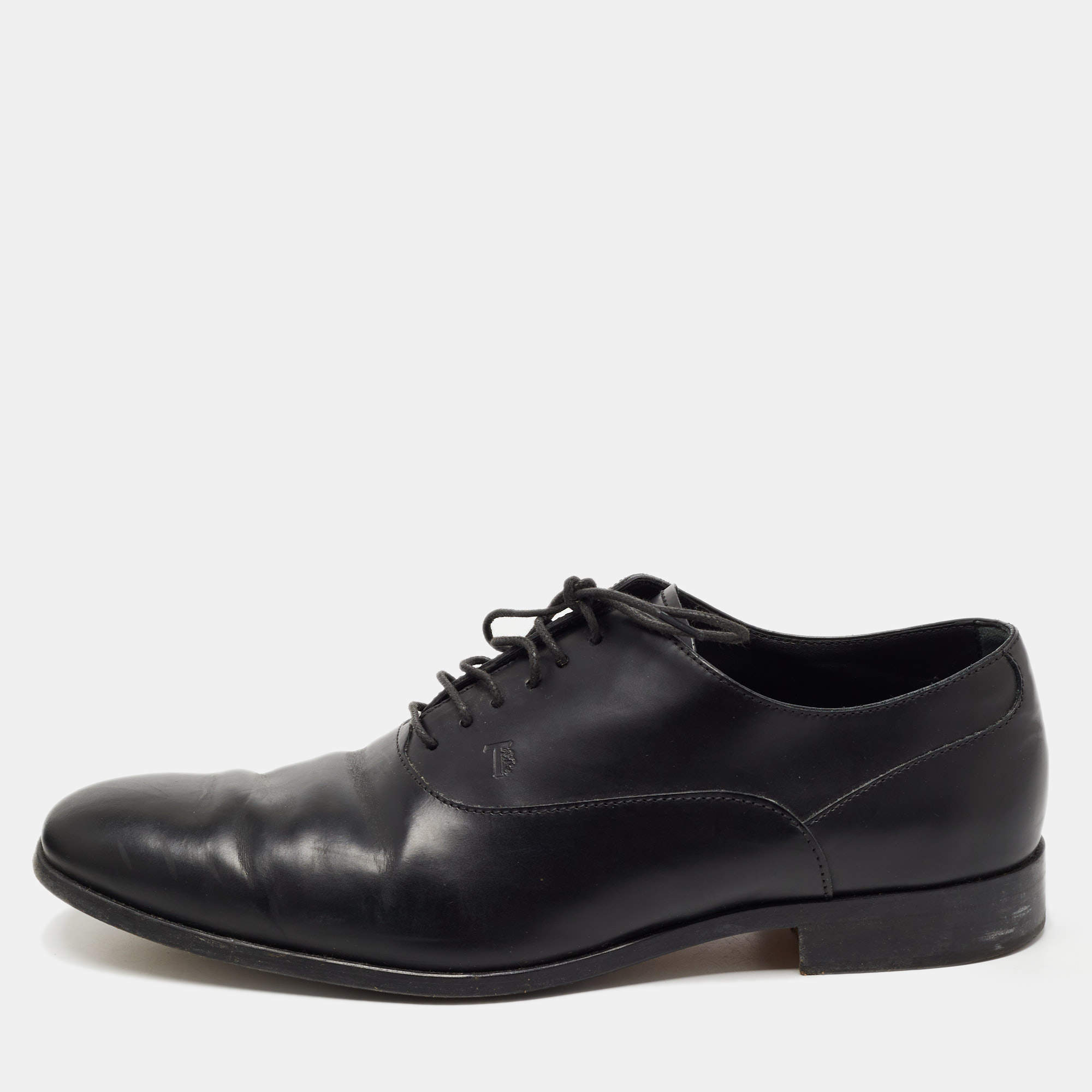 مملوكة مسبقًا Tod's Black Leather Lace Up Oxfords Size 42