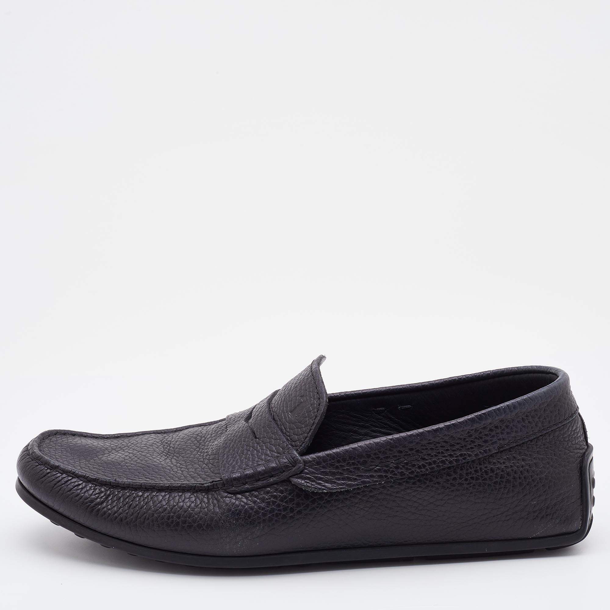 Tod's Black Leather Driving Penny Loafers Size 39.5